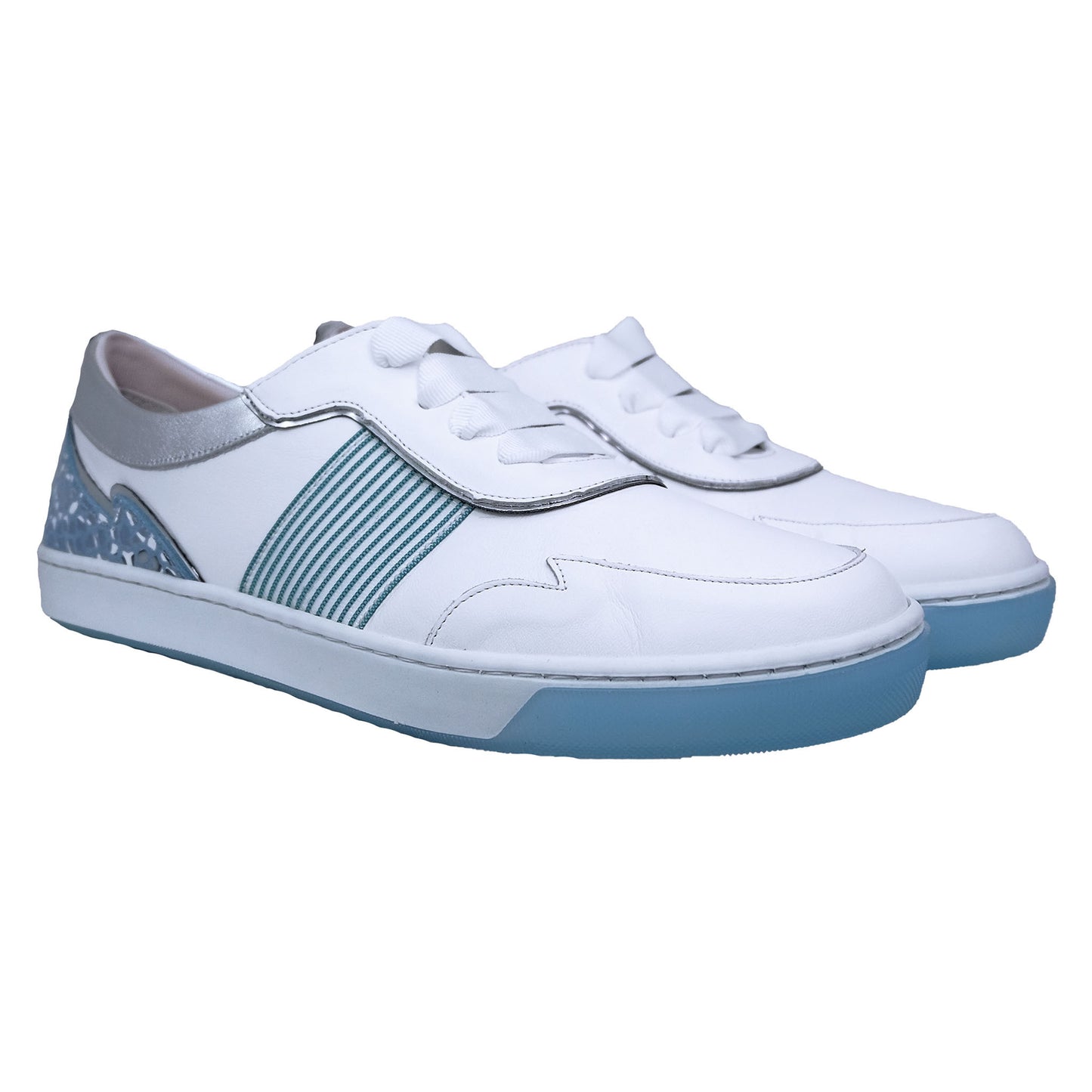 Dorking Carol: Zapatillas Planas Mujer Blanco/Azul Piel D8726 – Estilo y Confort