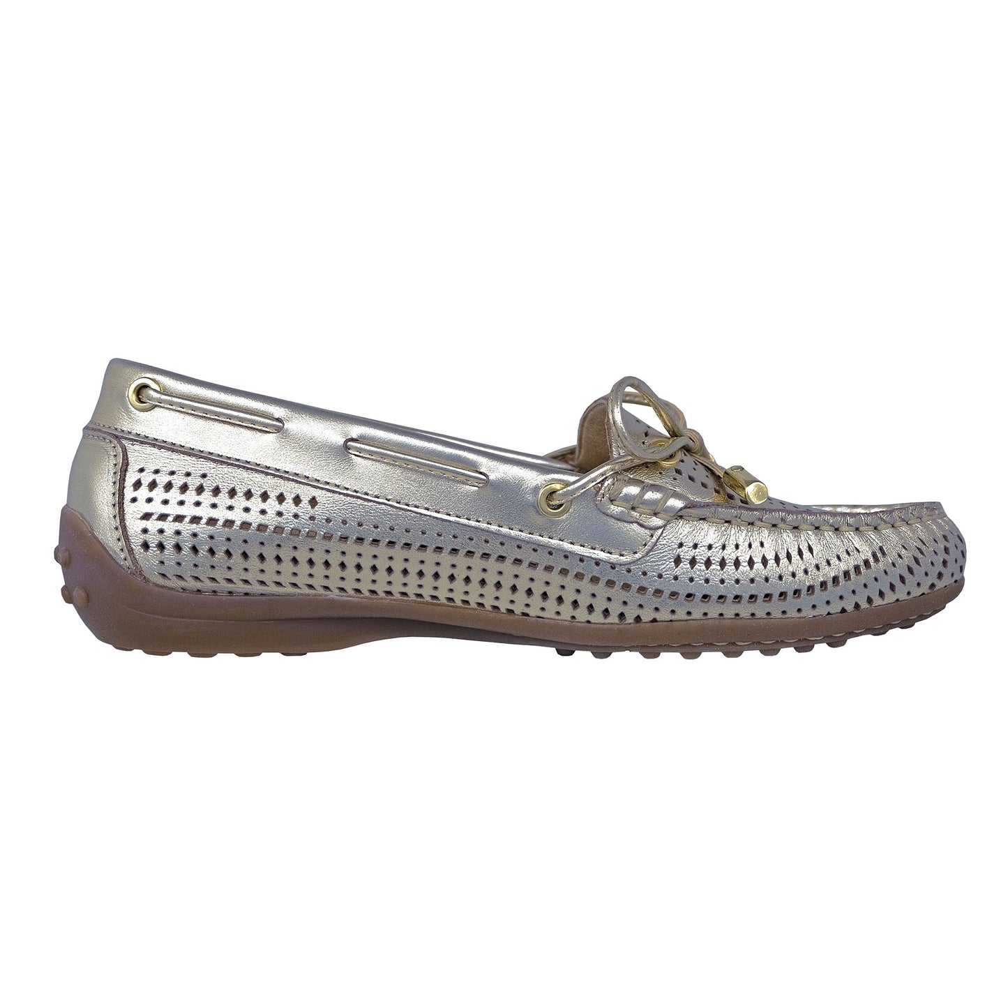 Fluchos Bruni:Mocasín Mujer Oro Piel Flexible: F1428