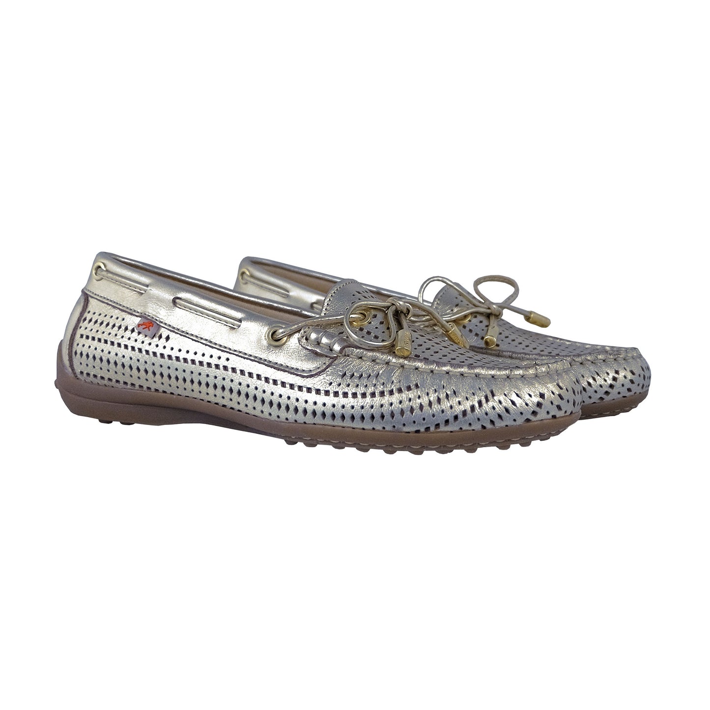 Fluchos Bruni:Mocasín Mujer Oro Piel Flexible: F1428