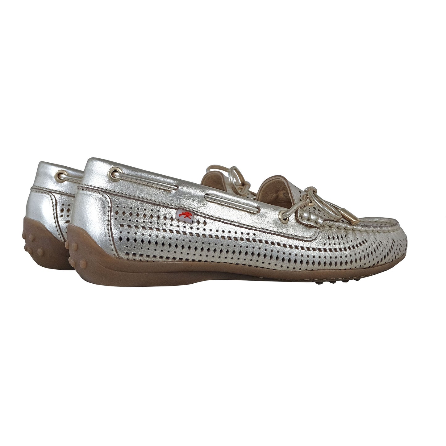 Fluchos Bruni:Mocasín Mujer Oro Piel Flexible: F1428