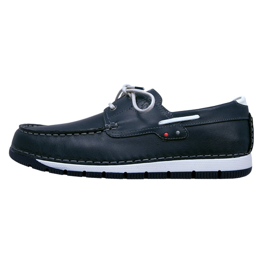 Fluchos Andrey : Chaussures bateau en cuir bleu pour homme F1448