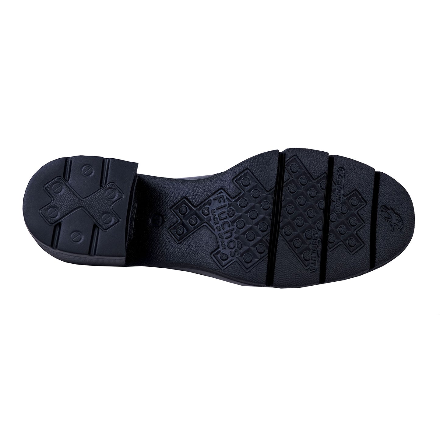 Fluchos Fugaz: Women's Black Leather Heeled Shoes F2115