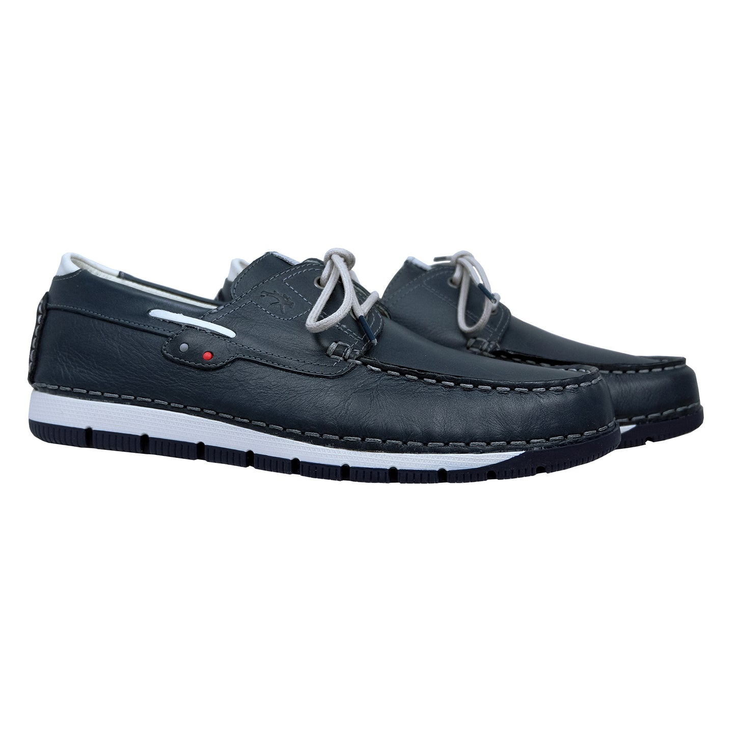 Fluchos Andrey : Chaussures bateau en cuir bleu pour homme F1448
