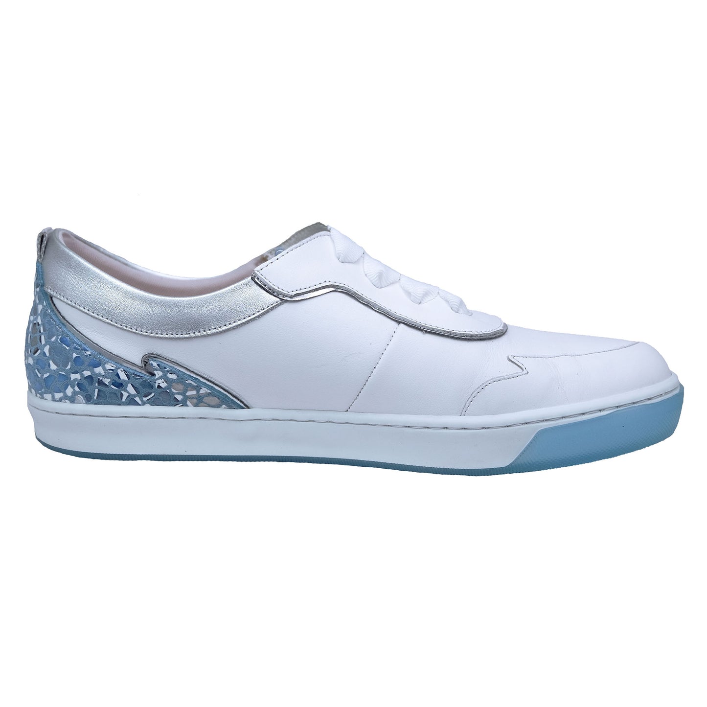 Dorking Carol: Zapatillas Planas Mujer Blanco/Azul Piel D8726 – Estilo y Confort