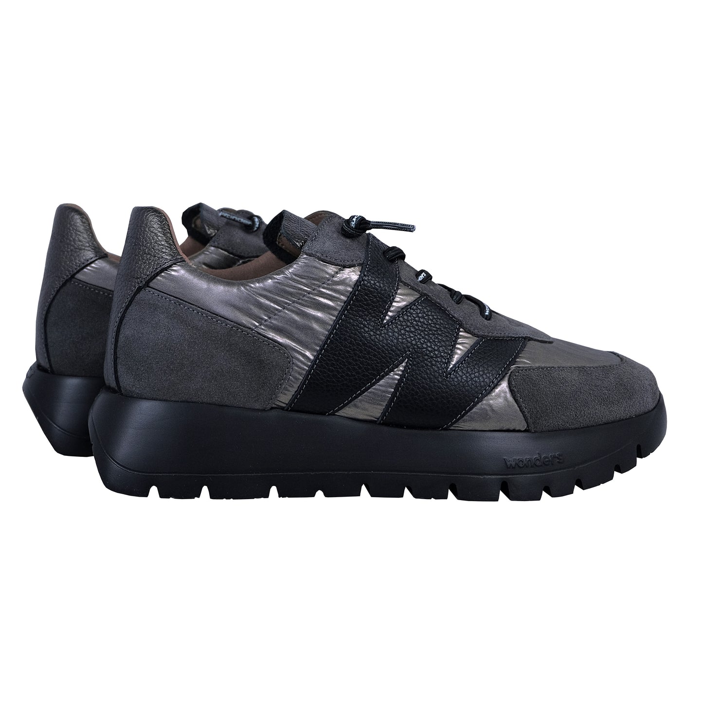 Wonders Oslo A-2464 : Baskets à plateforme en cuir pour femme