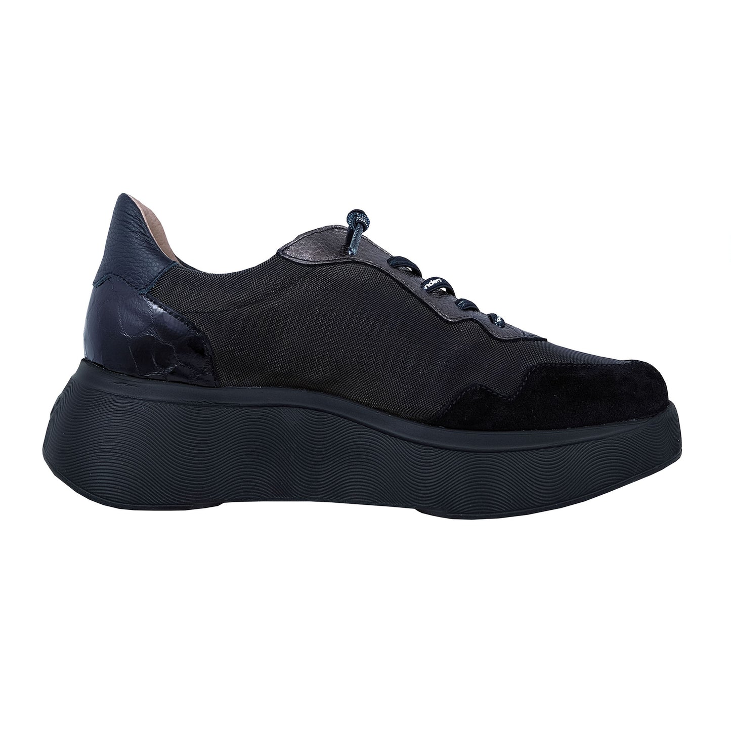 Wonders Roma – Zapatillas Plataforma Mujer Piel Negro: A-3631