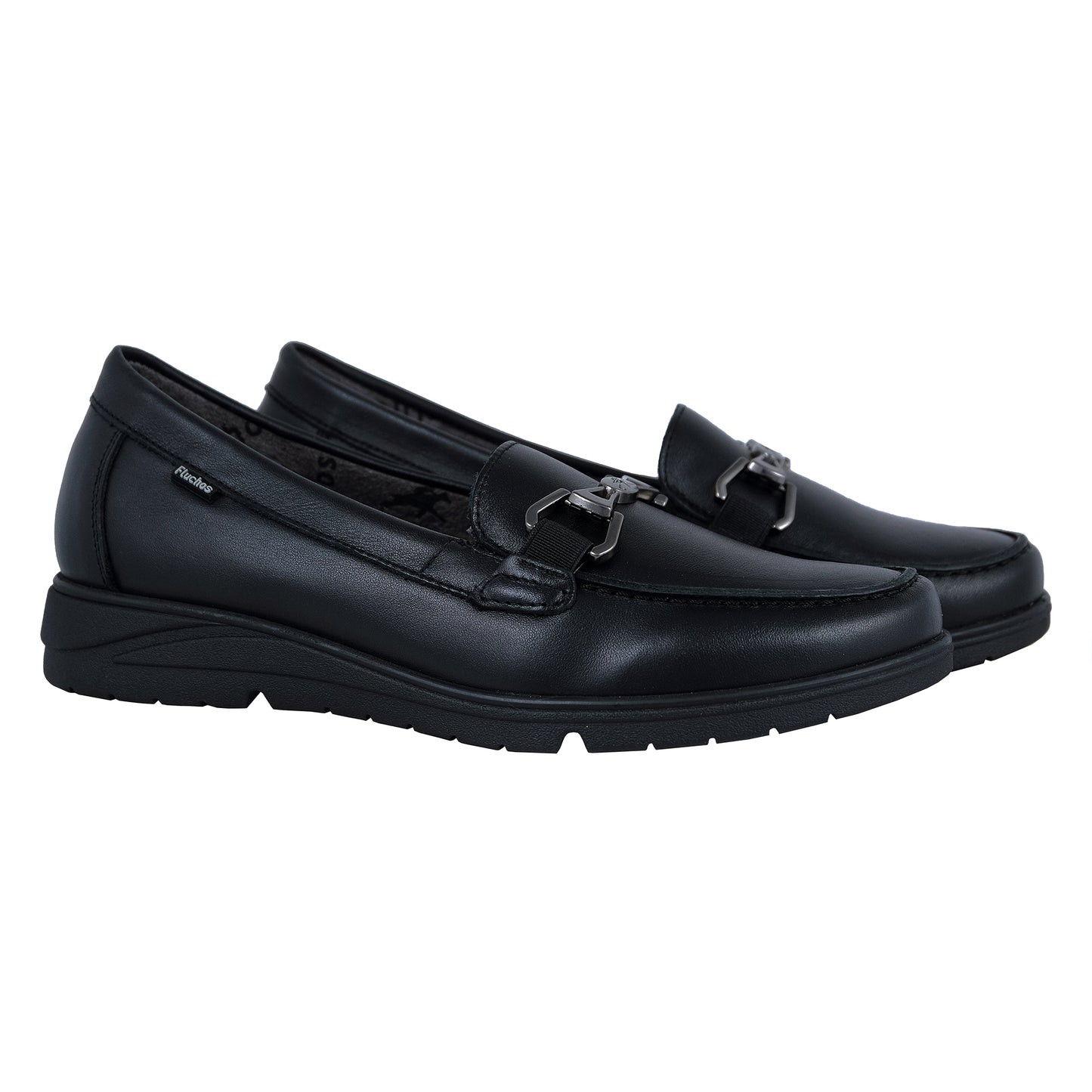Fluchos Styll – Mocasín Mujer Confort Piel Negra: F1836