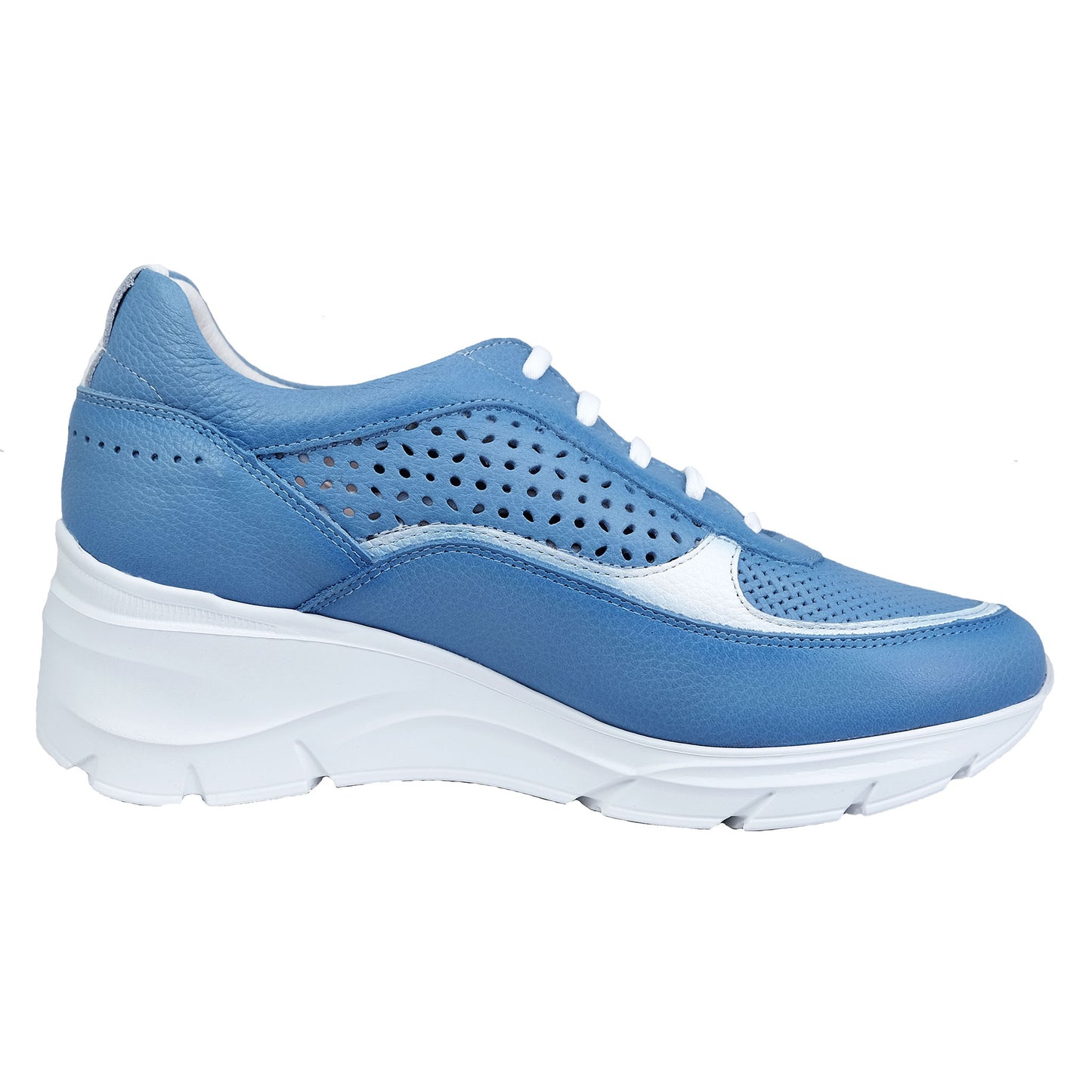 Fluchos Olas – Zapatos Mujer Cordones Cuña Azul: F1407