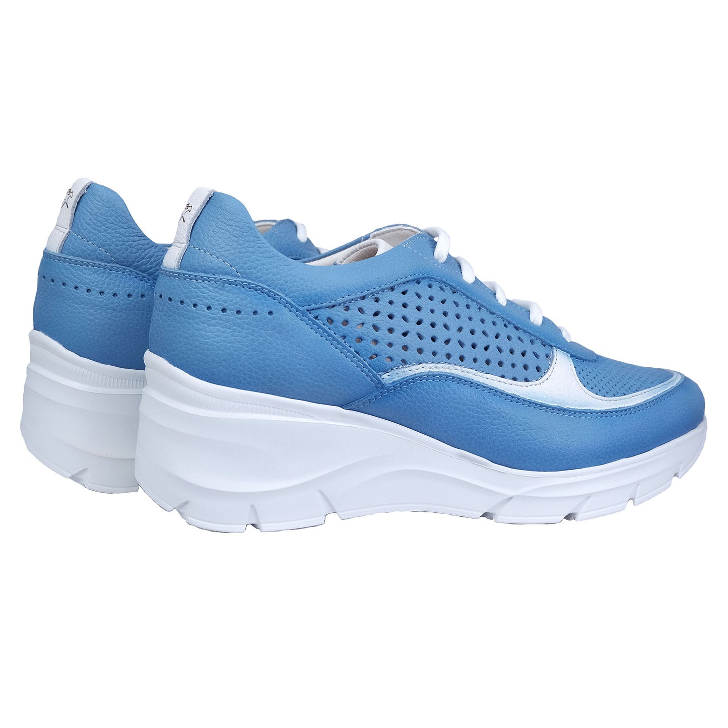 Fluchos Olas – Zapatos Mujer Cordones Cuña Azul: F1407