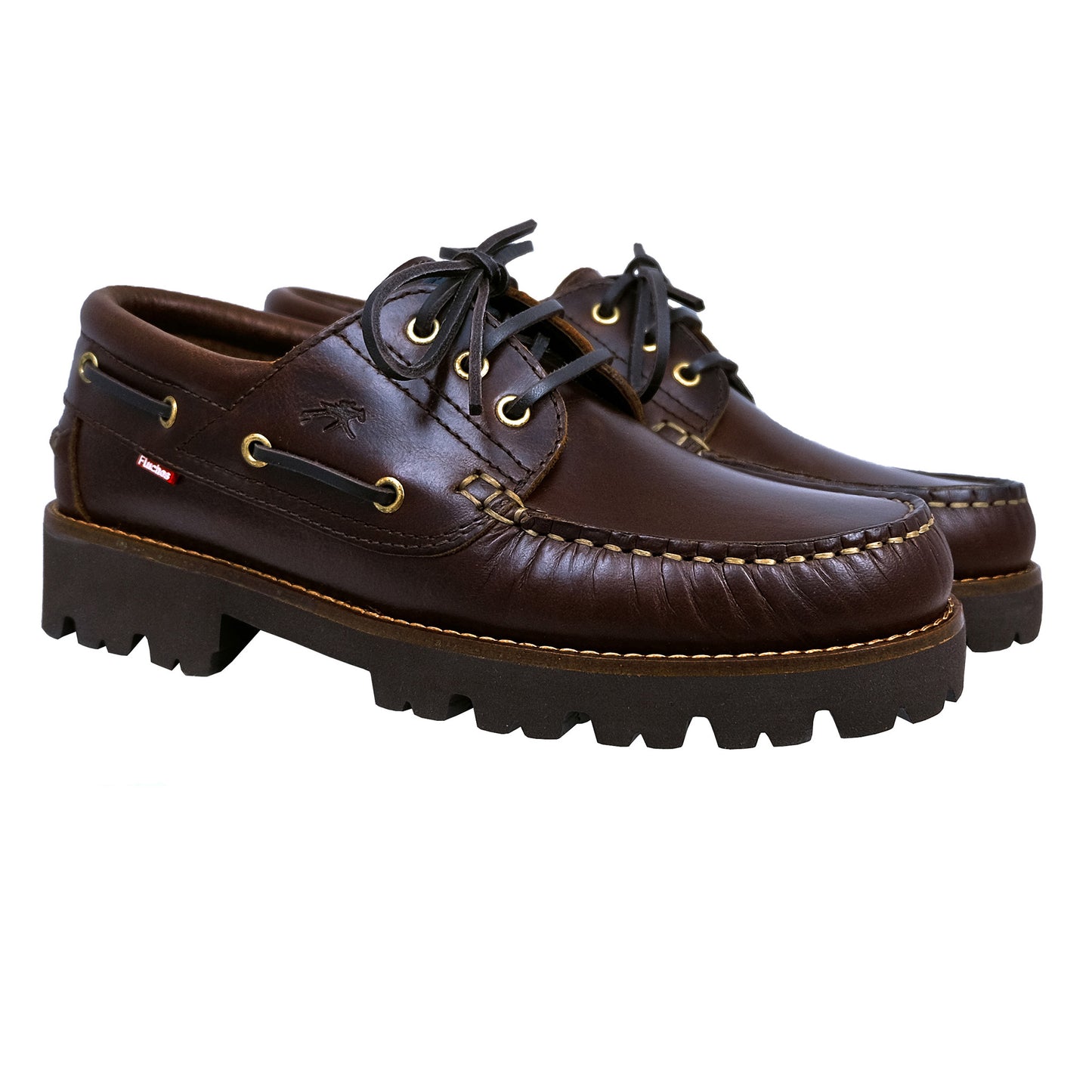 Fluchos Richfield: Brown Leather Men's Boat Shoes F0046