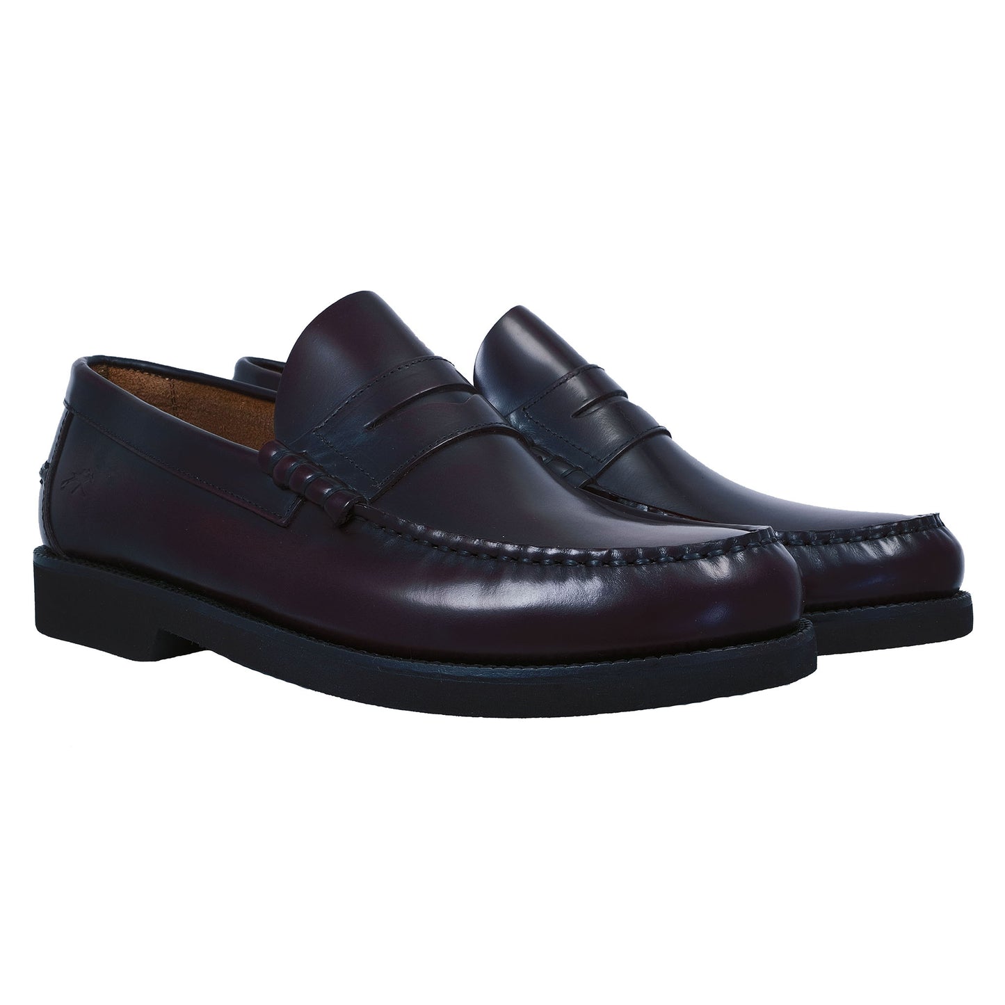 Fluchos Stamford: Mocasines Hombre Piel Burdeos F0047