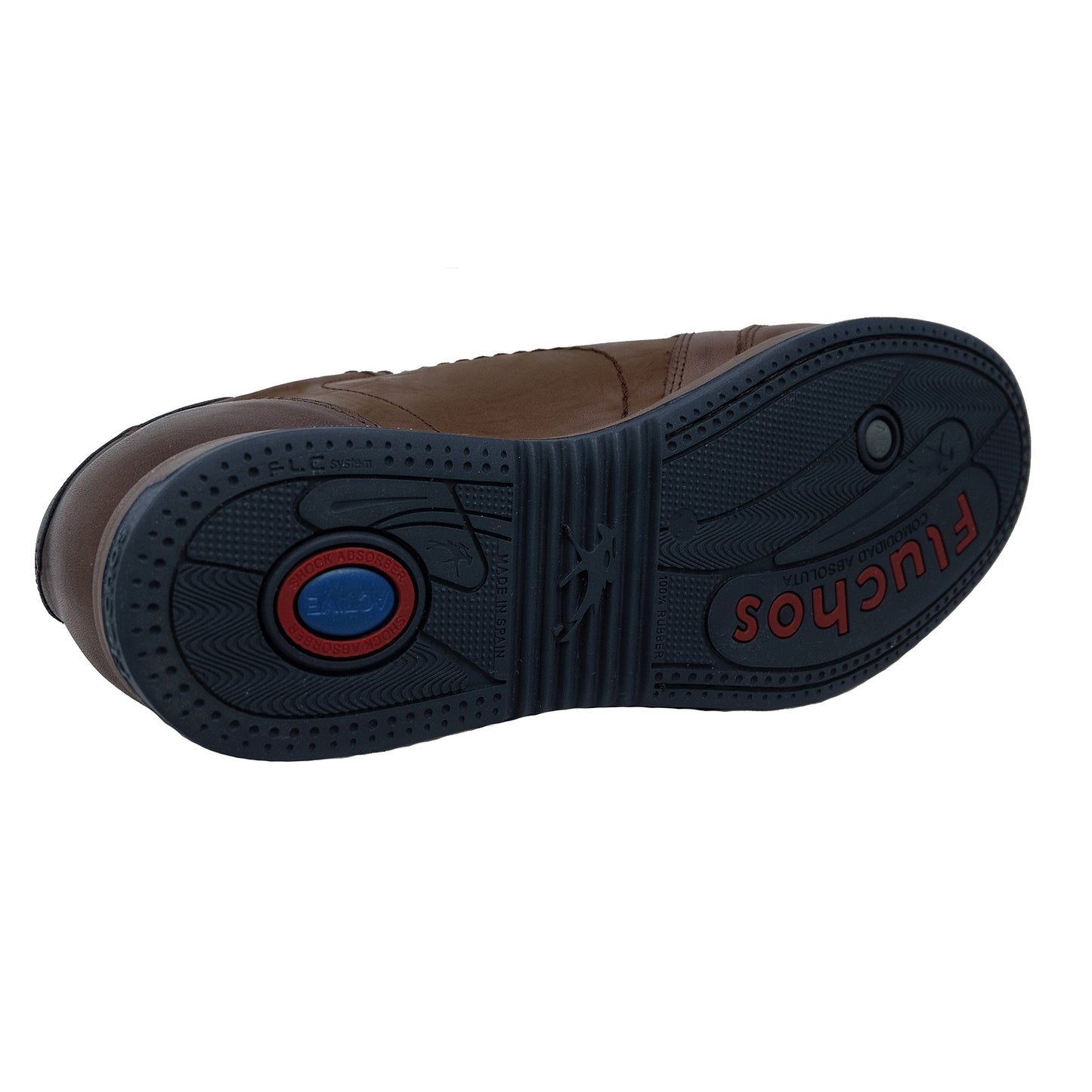 Fluchos Daniel: Zapatos Hombre Piel Plantillas Extraíbles Marrón 9262