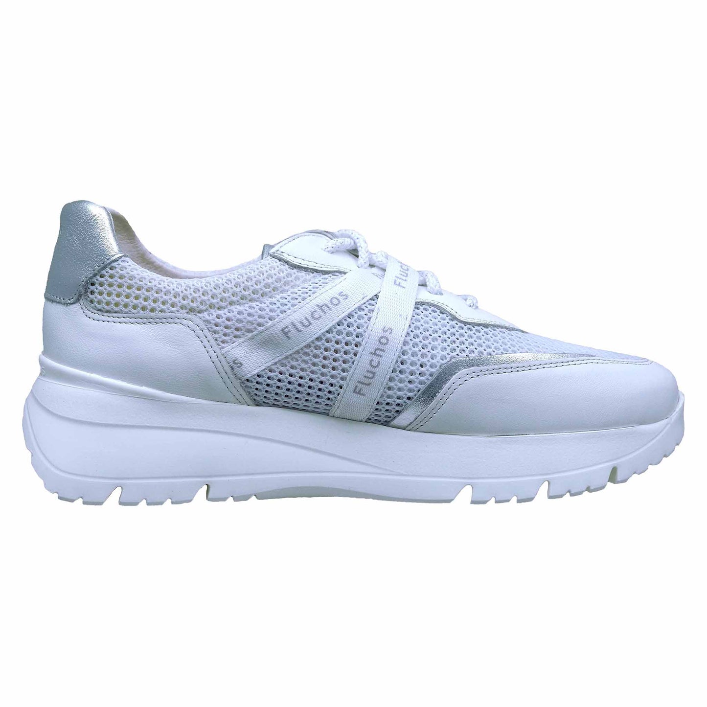 Fluchos Eira: Women's Lace-Up Sneakers in White Leather F1683
