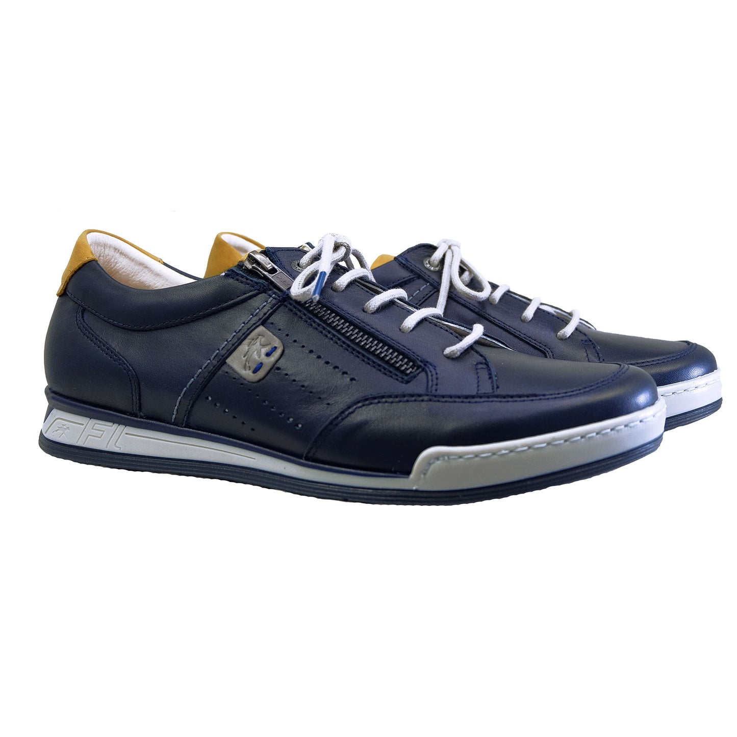 Fluchos Etna: Men's Blue Leather Sneakers F0148