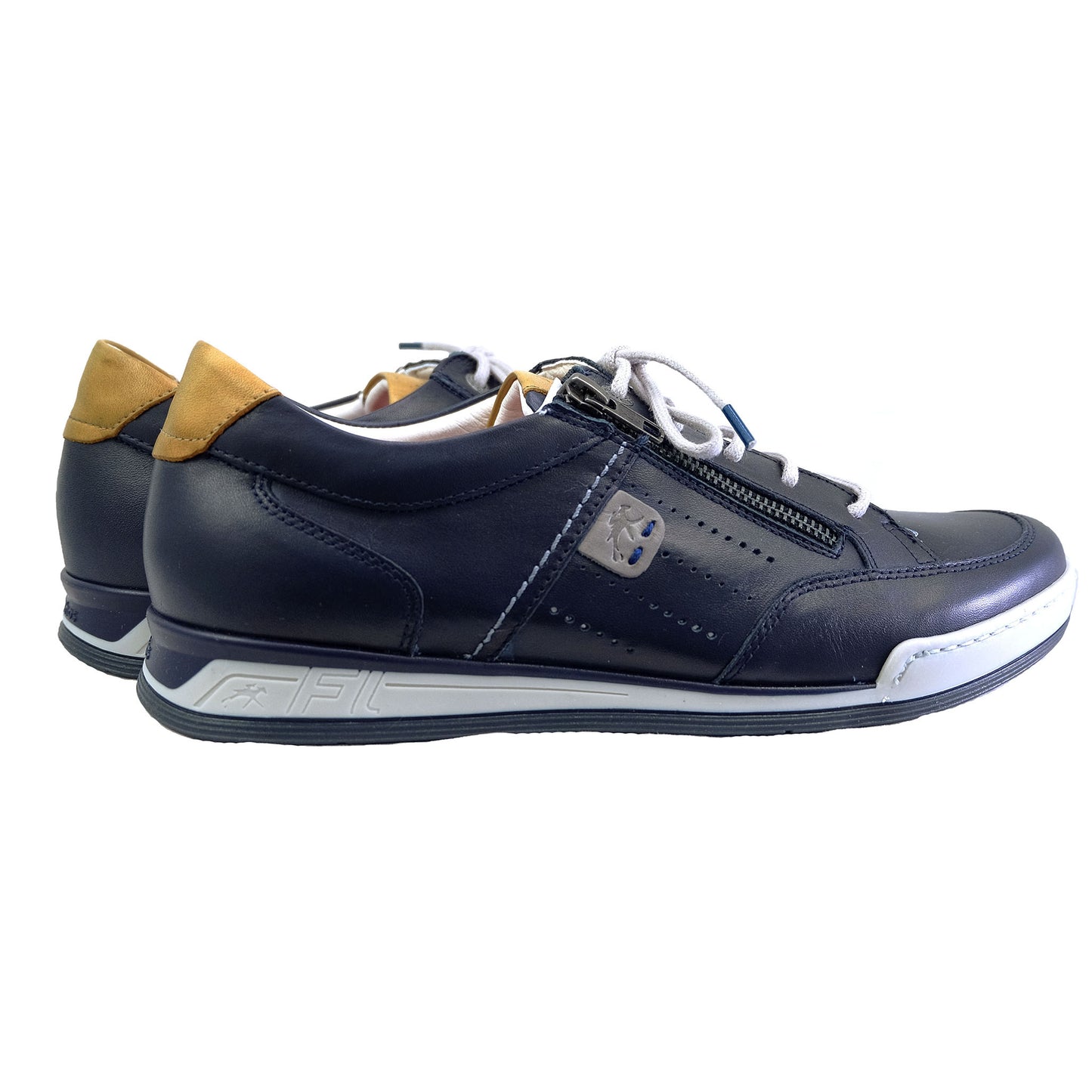 Fluchos Etna: Men's Blue Leather Sneakers F0148