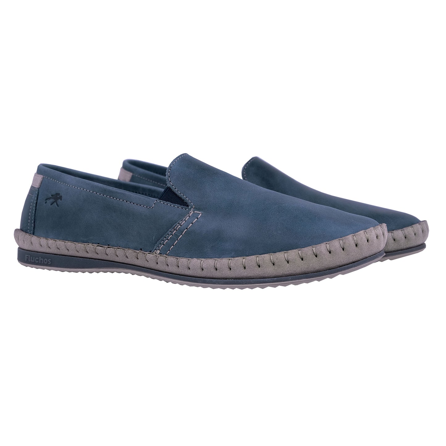 Fluchos Bahamas: Men's Flexible Leather Loafers Blue 8264