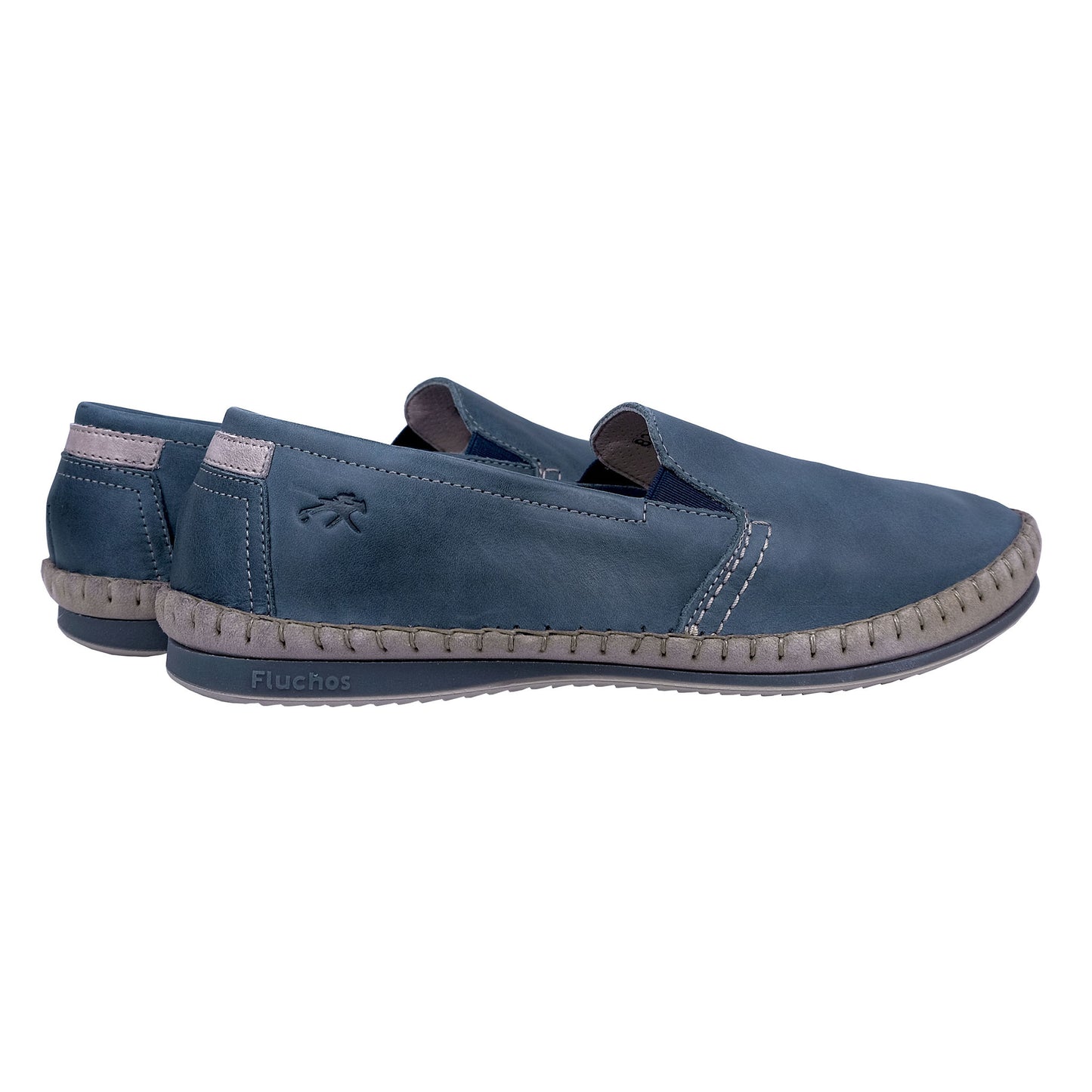 Fluchos Bahamas: Men's Flexible Leather Loafers Blue 8264