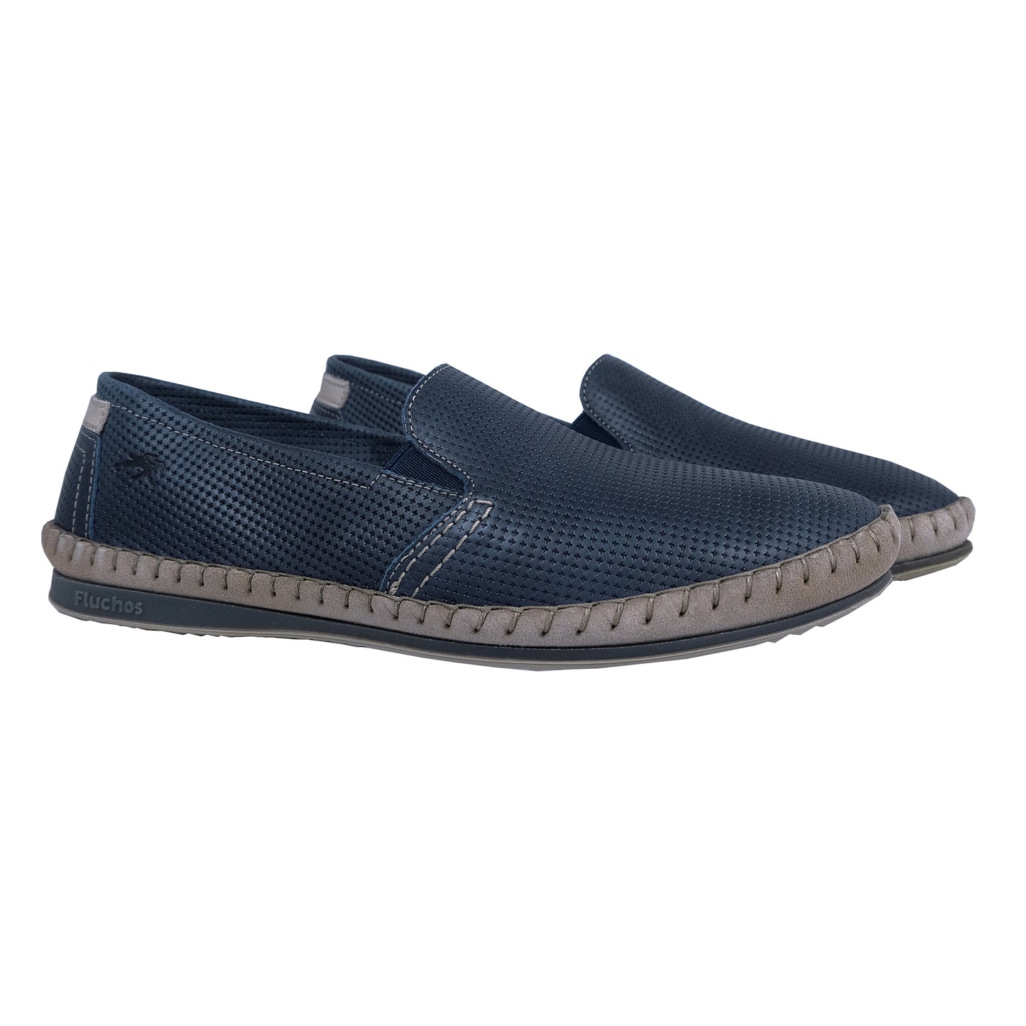 Fluchos Bahamas: Mocasines Hombre Piel Flexible Azul 8674