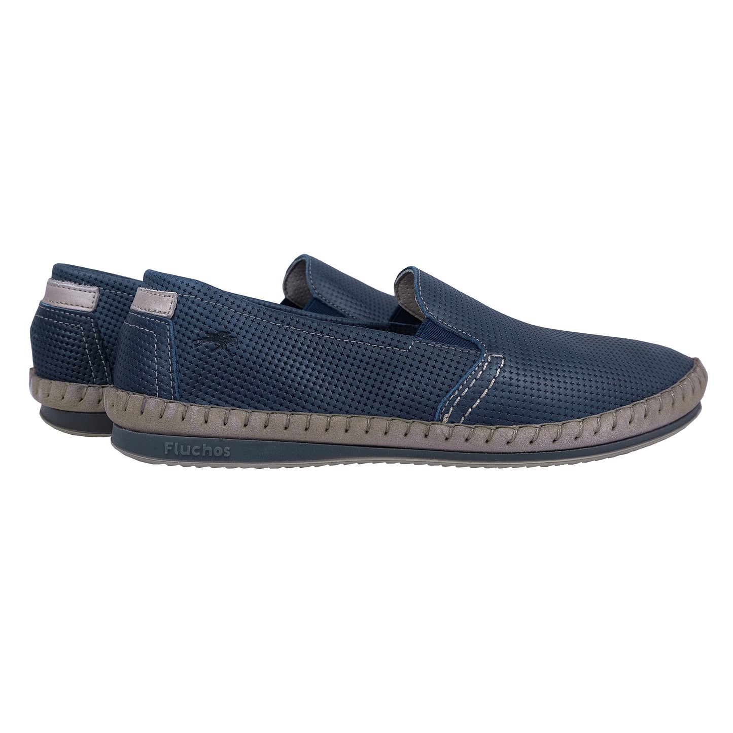 Fluchos Bahamas: Mocasines Hombre Piel Flexible Azul 8674