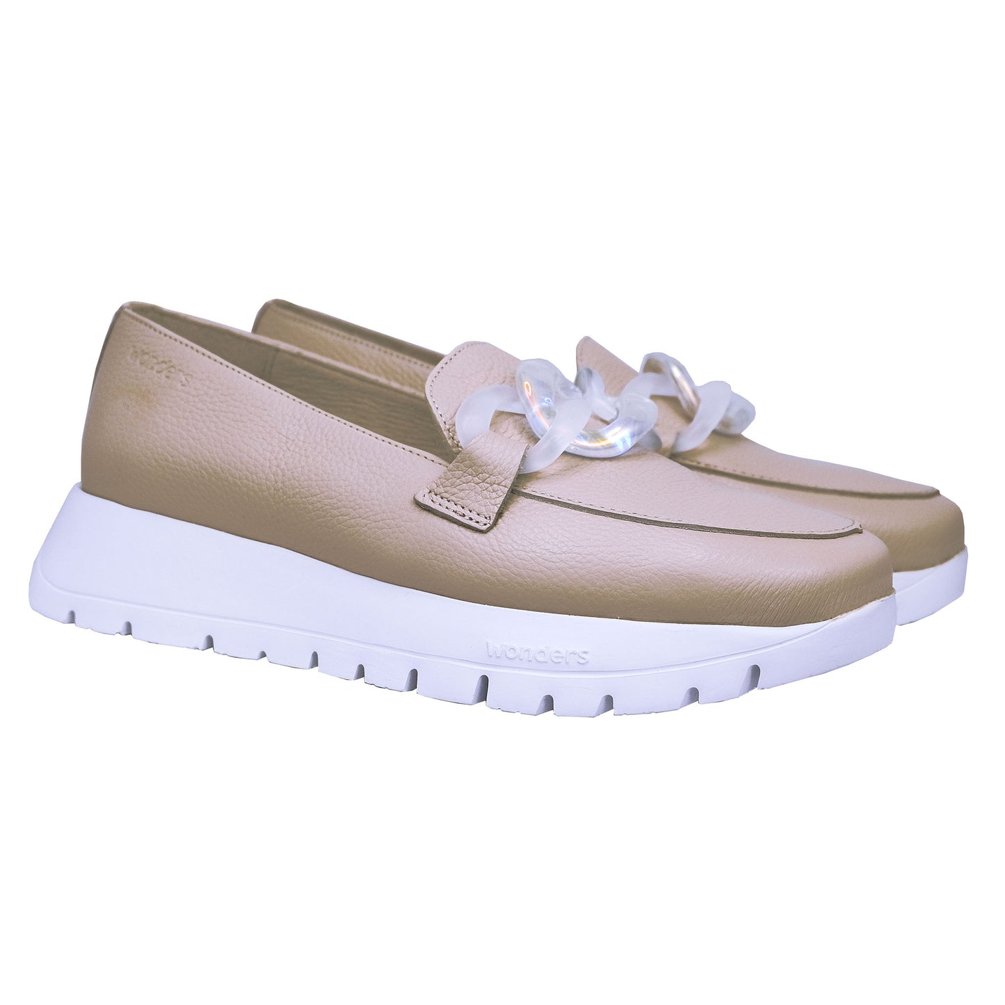Wonders Rose: Women's Leather Platform Moccasin A-2444
