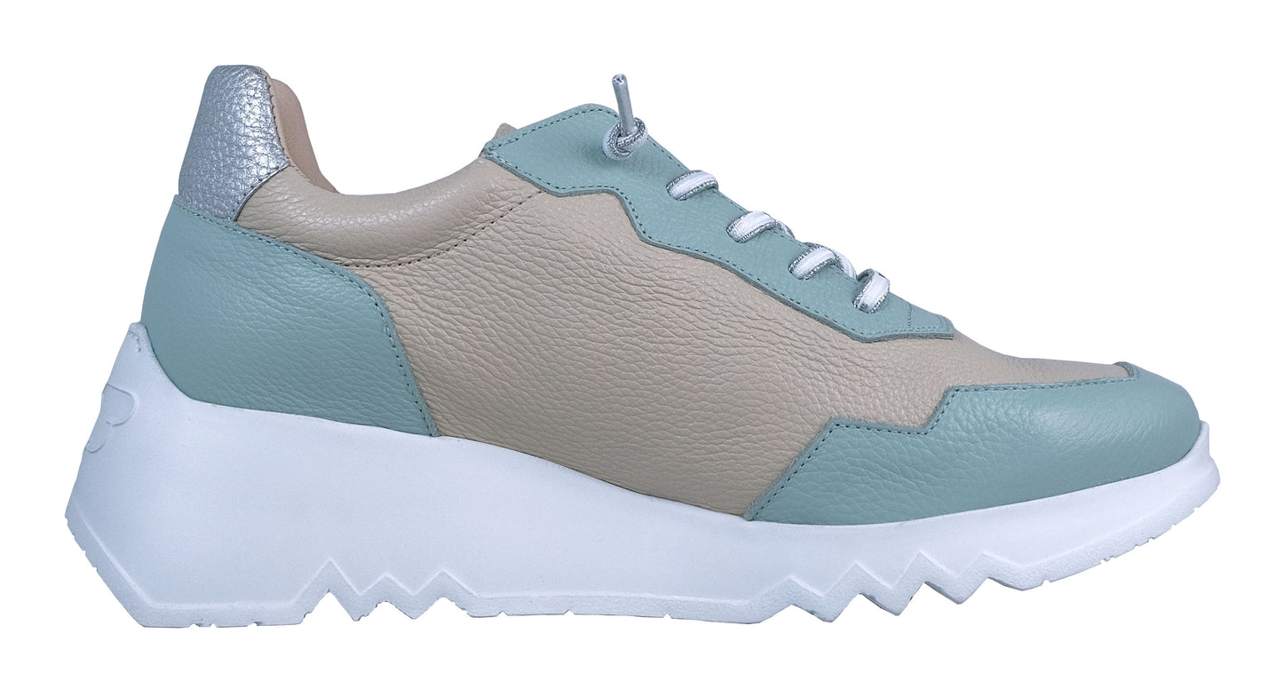 Wonders Kyoto: Women's Lightweight Blue Leather Sneakers E-6741