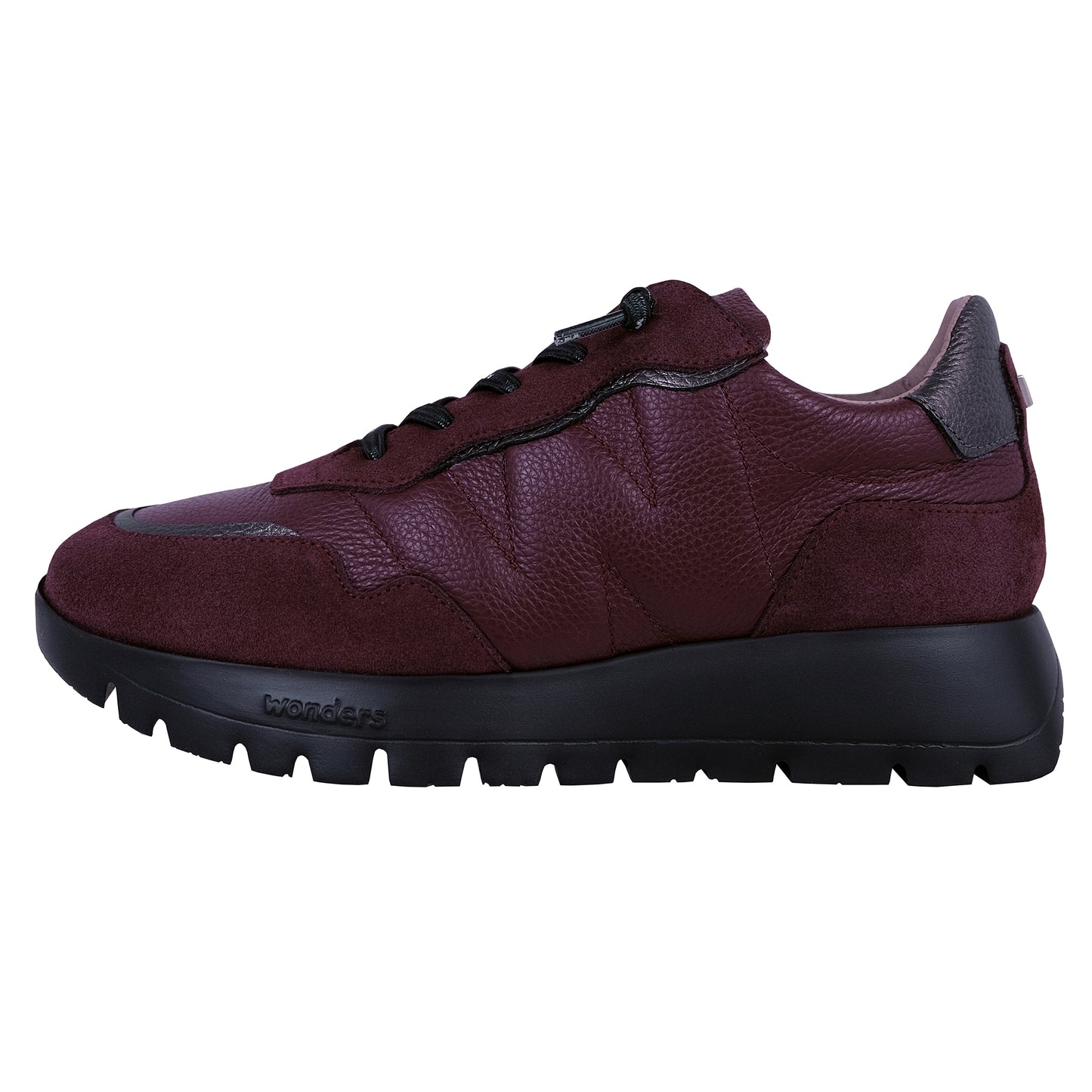 Wonders Supra: Women's Burgundy Leather Sneakers A-2473
