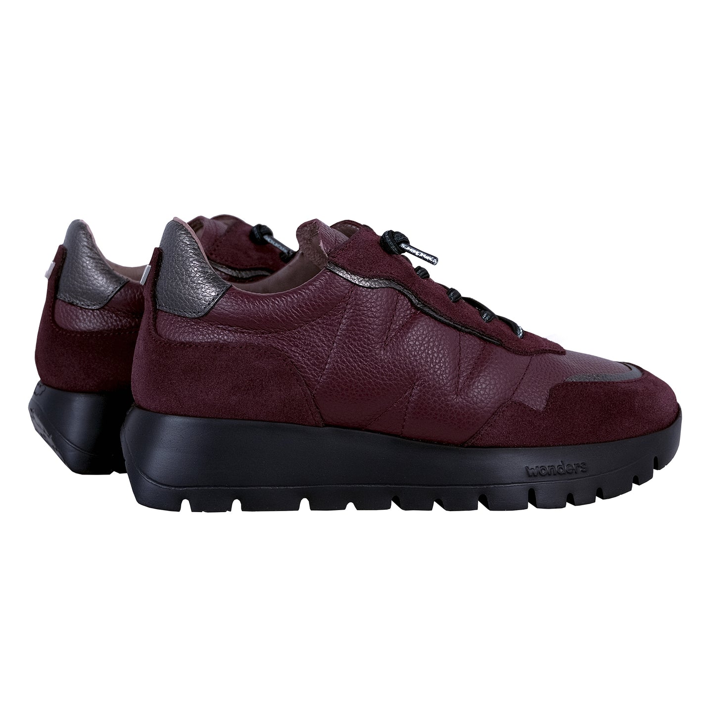 Wonders Supra: Women's Burgundy Leather Sneakers A-2473