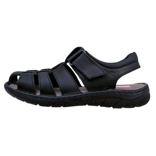 Fluchos Keops : Sandales en cuir noir pour homme F1754
