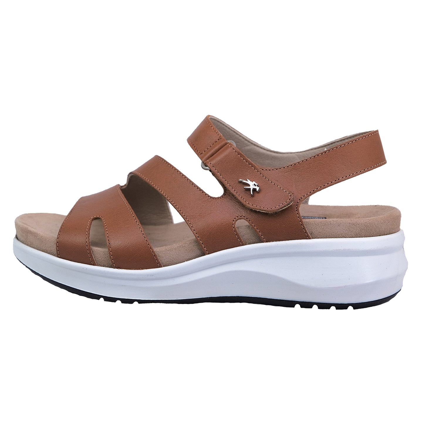 Fluchos Yagon: Women's Leather Sandals with Removable Insole, Brown F1478