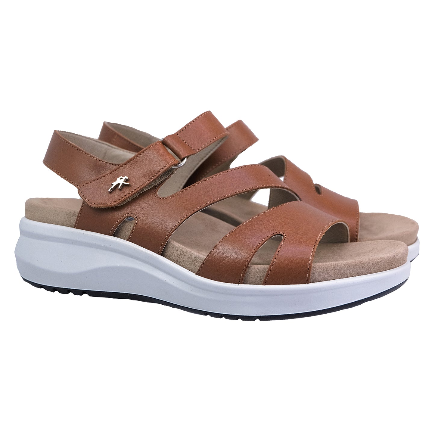 Fluchos Yagon: Women's Leather Sandals with Removable Insole, Brown F1478