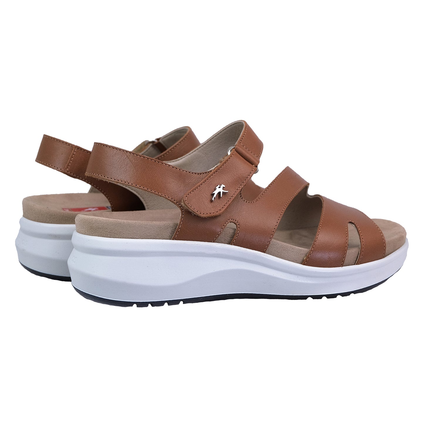 Fluchos Yagon: Women's Leather Sandals with Removable Insole, Brown F1478