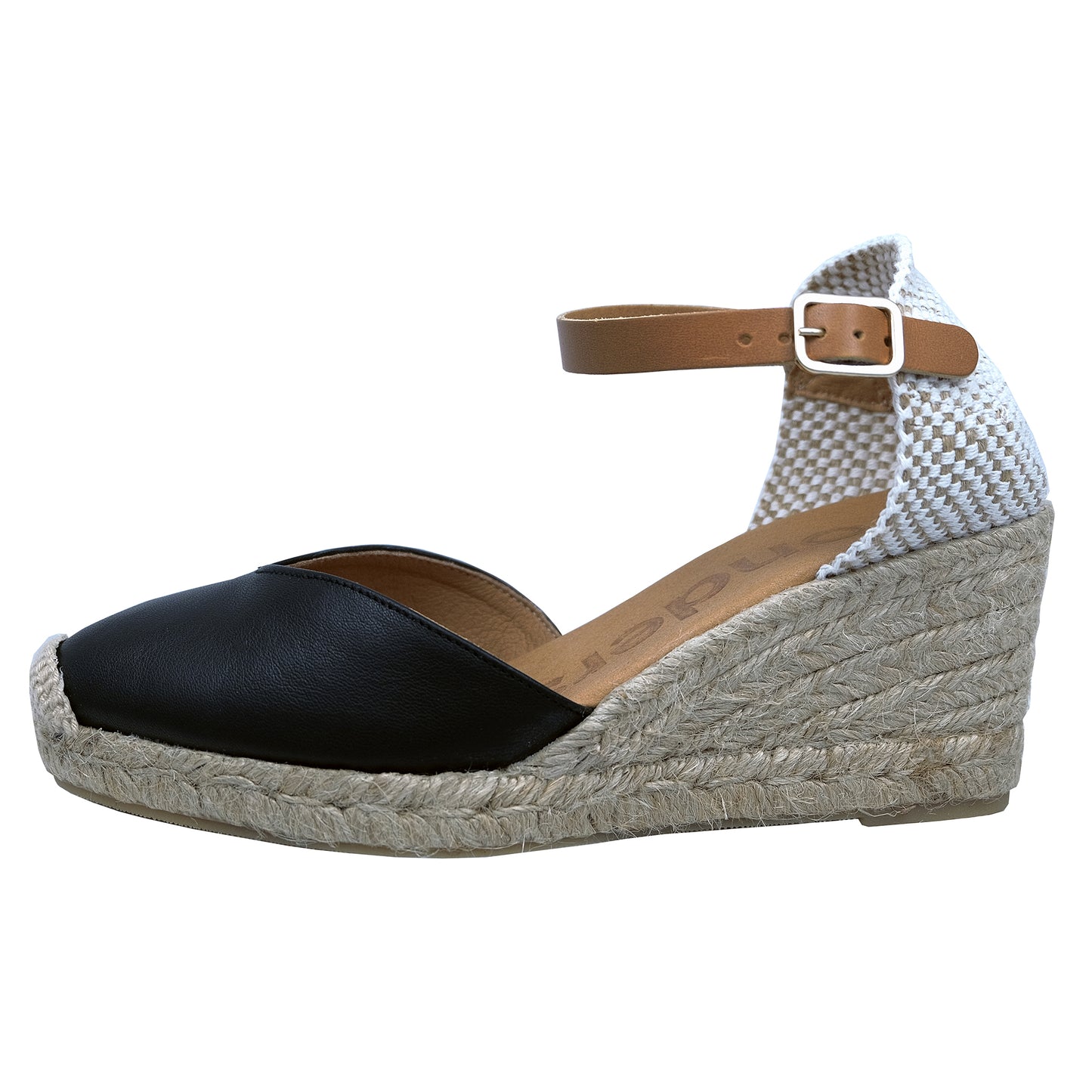 Wonders Lis : Espadrilles à plateforme en cuir noir pour femme – Élégance et confort YD-SI9