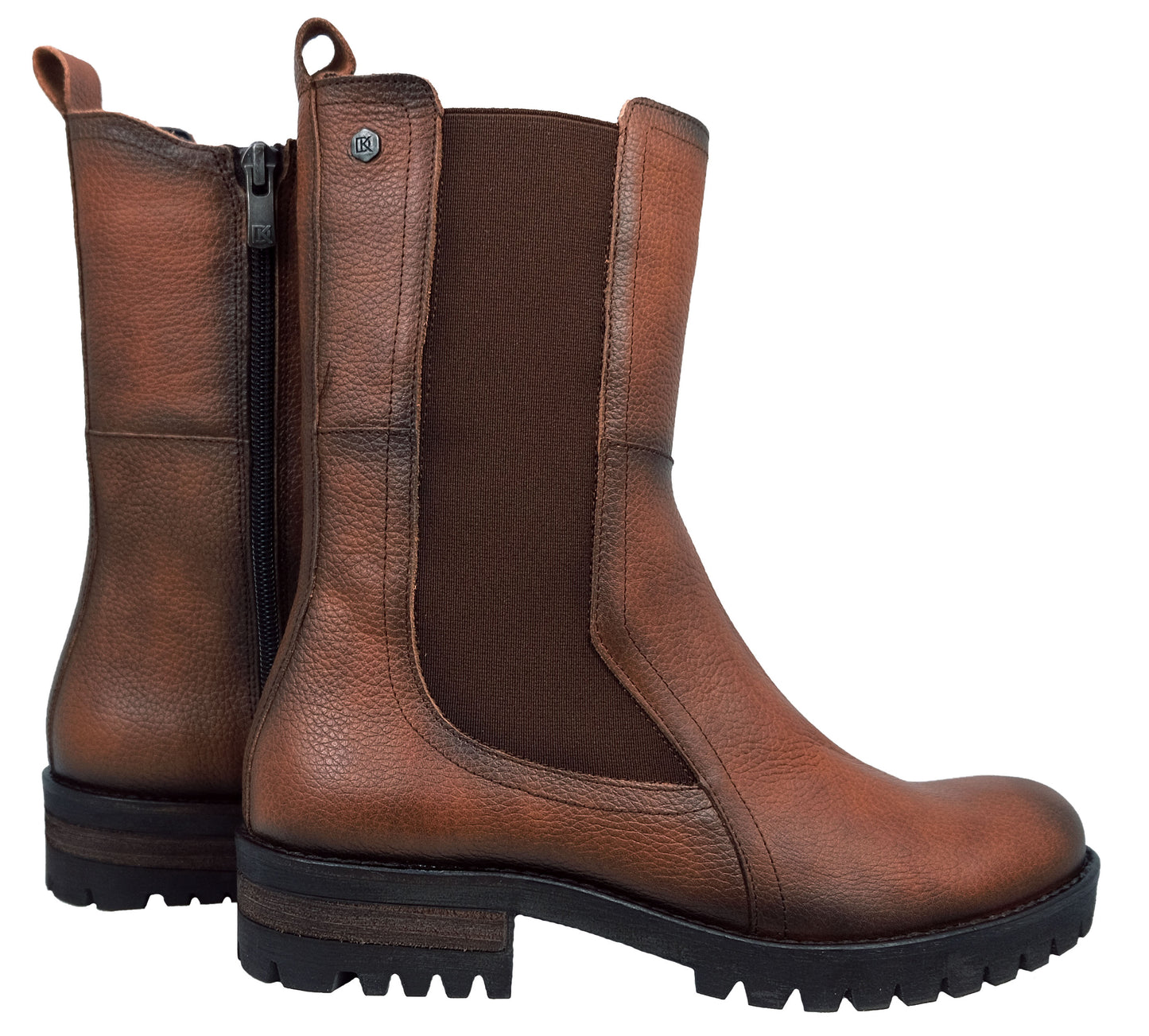 Dorking Walking : bottes en cuir de style militaire pour femmes D8647