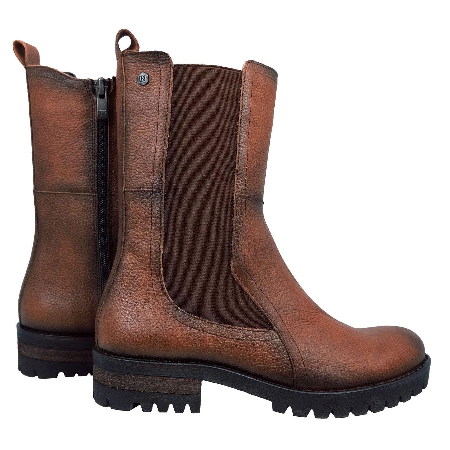 Dorking Walking: Women's Military Style Leather Boots D8647