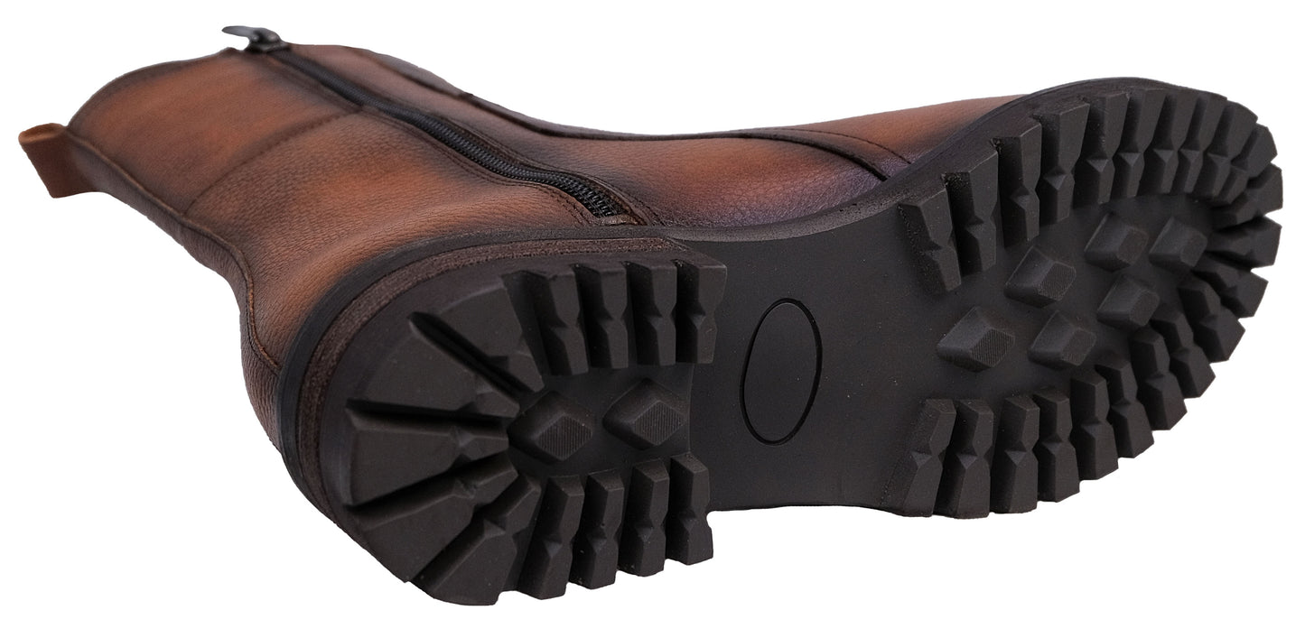 Dorking Walking : bottes en cuir de style militaire pour femmes D8647