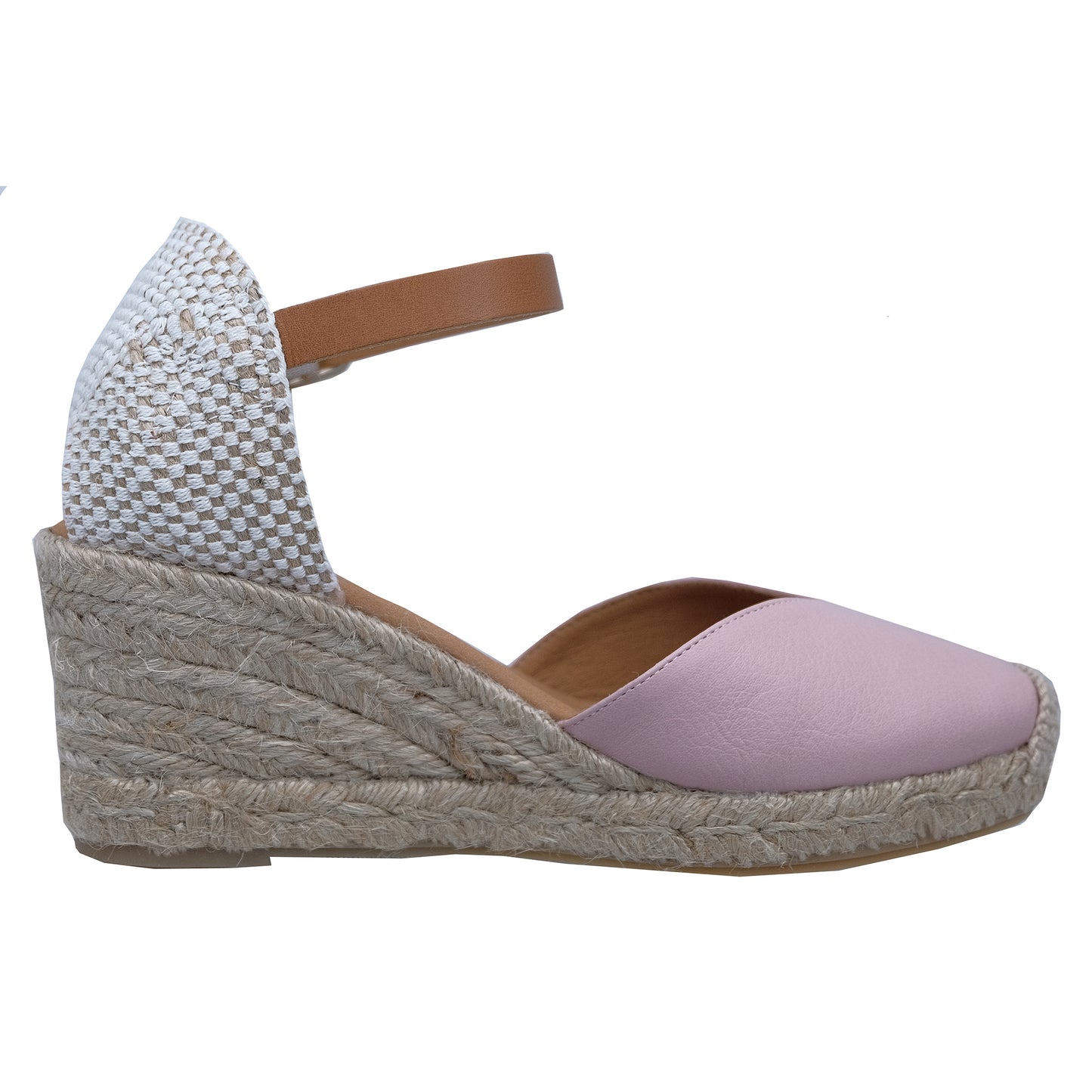 Wonders Lis: Women's Pink Leather Platform Espadrilles - Elegance and Comfort YD-SI9