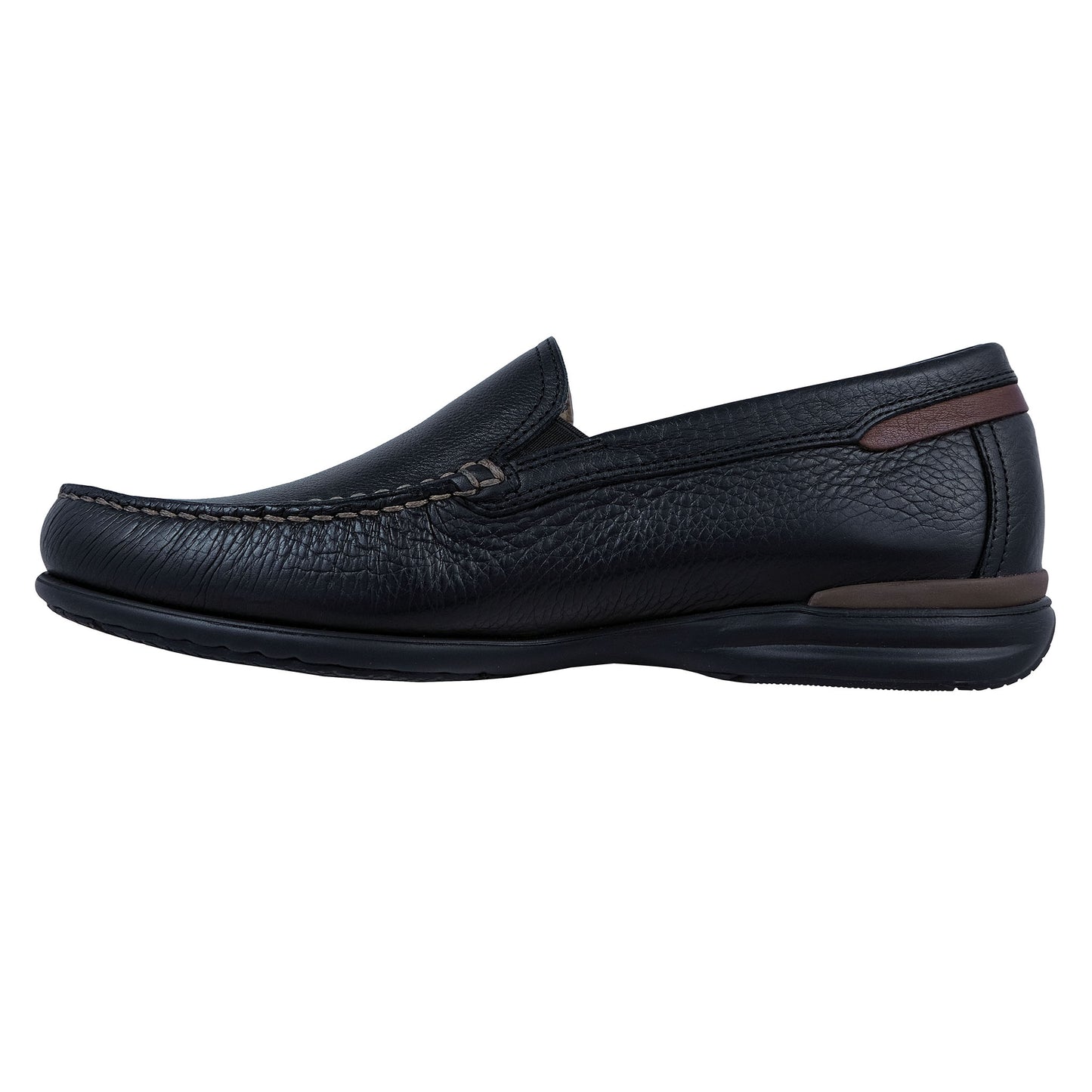 Fluchos Orion: Men's Lightweight Leather Moccasin Black 8682