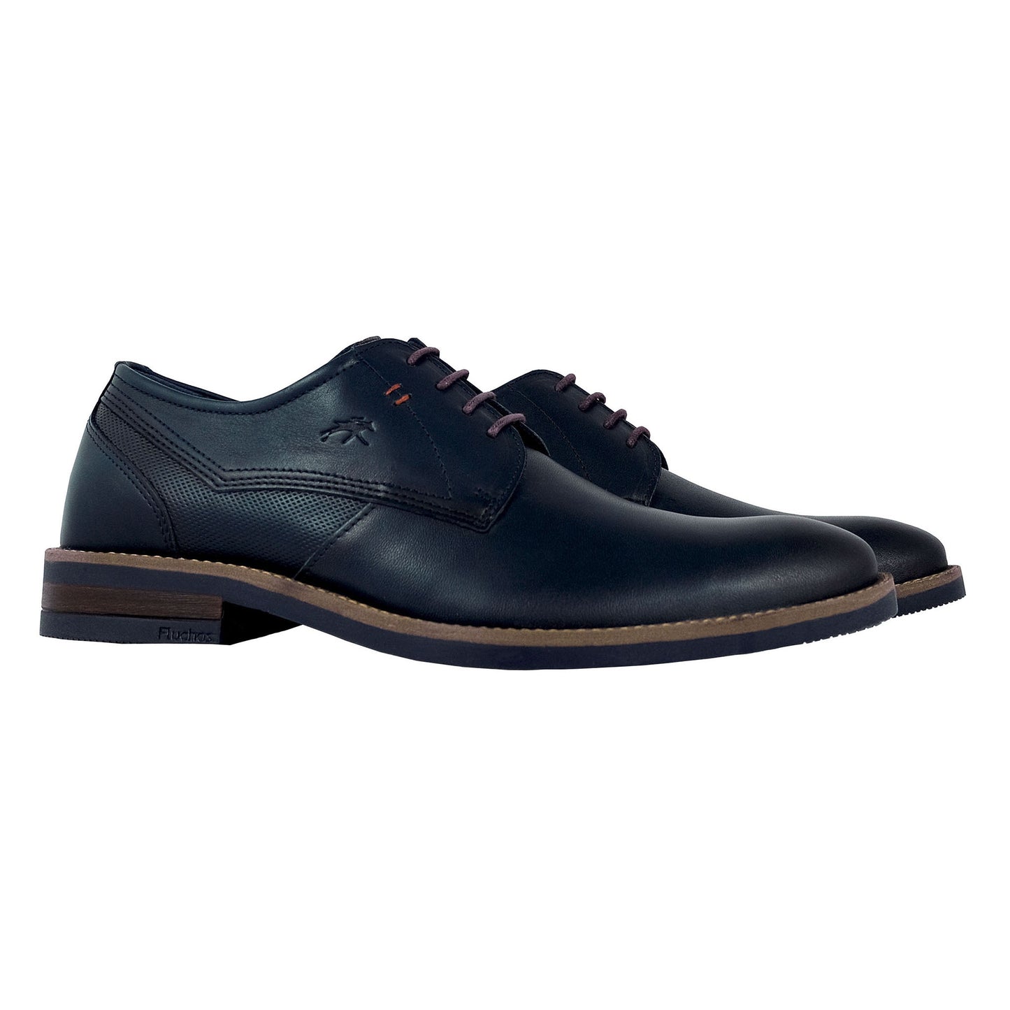 Fluchos Theo : Chaussures à lacets pour homme en cuir bleu F1626