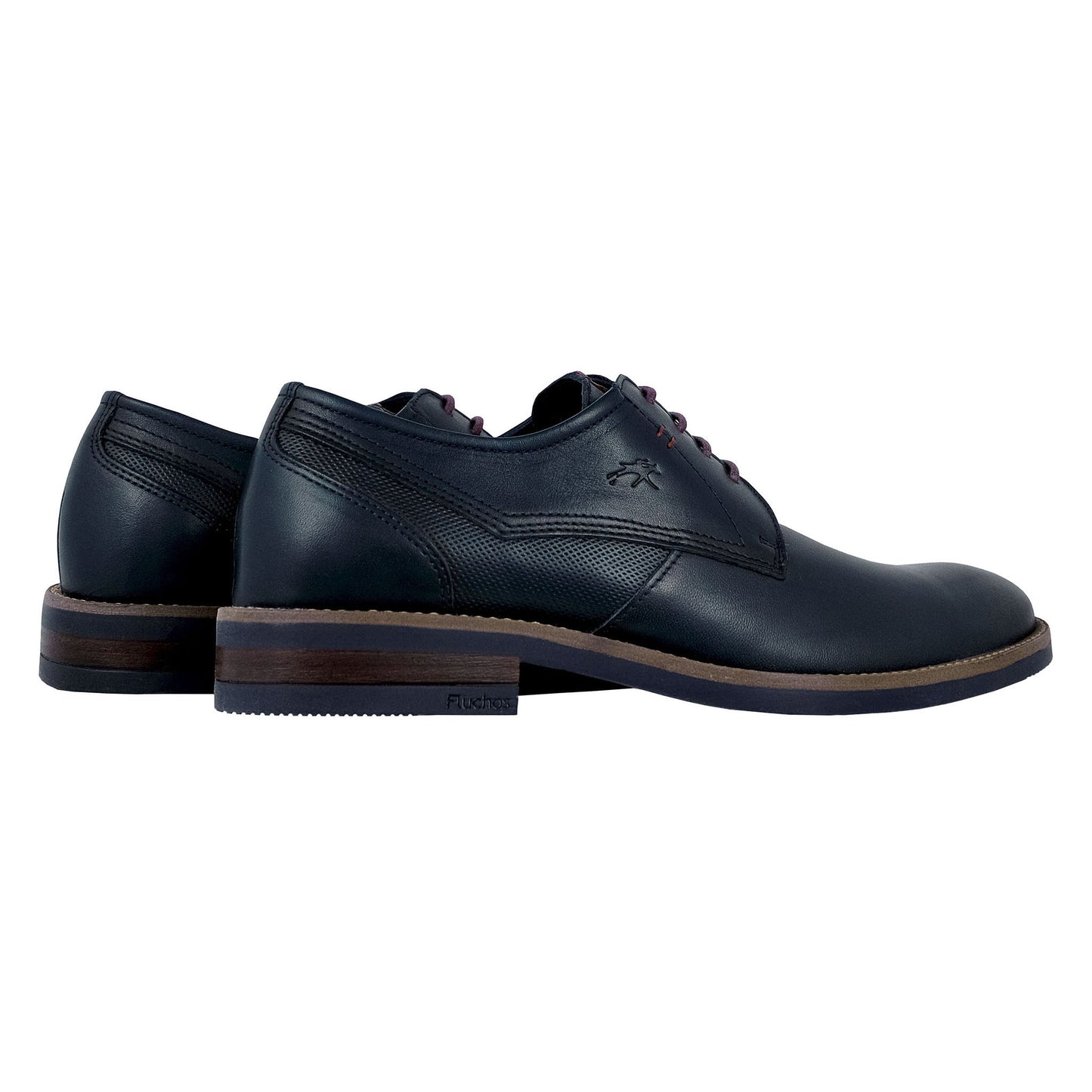 Fluchos Theo : Chaussures à lacets pour homme en cuir bleu F1626