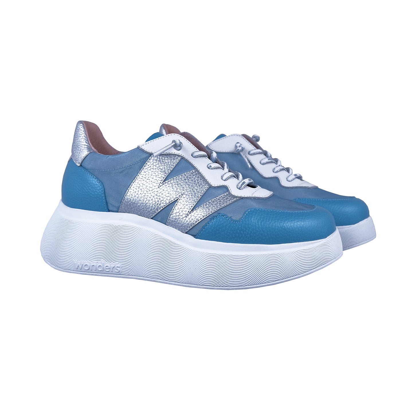 Wonders Zenit - Zapatos Mujer Azul Plataforma A-3622