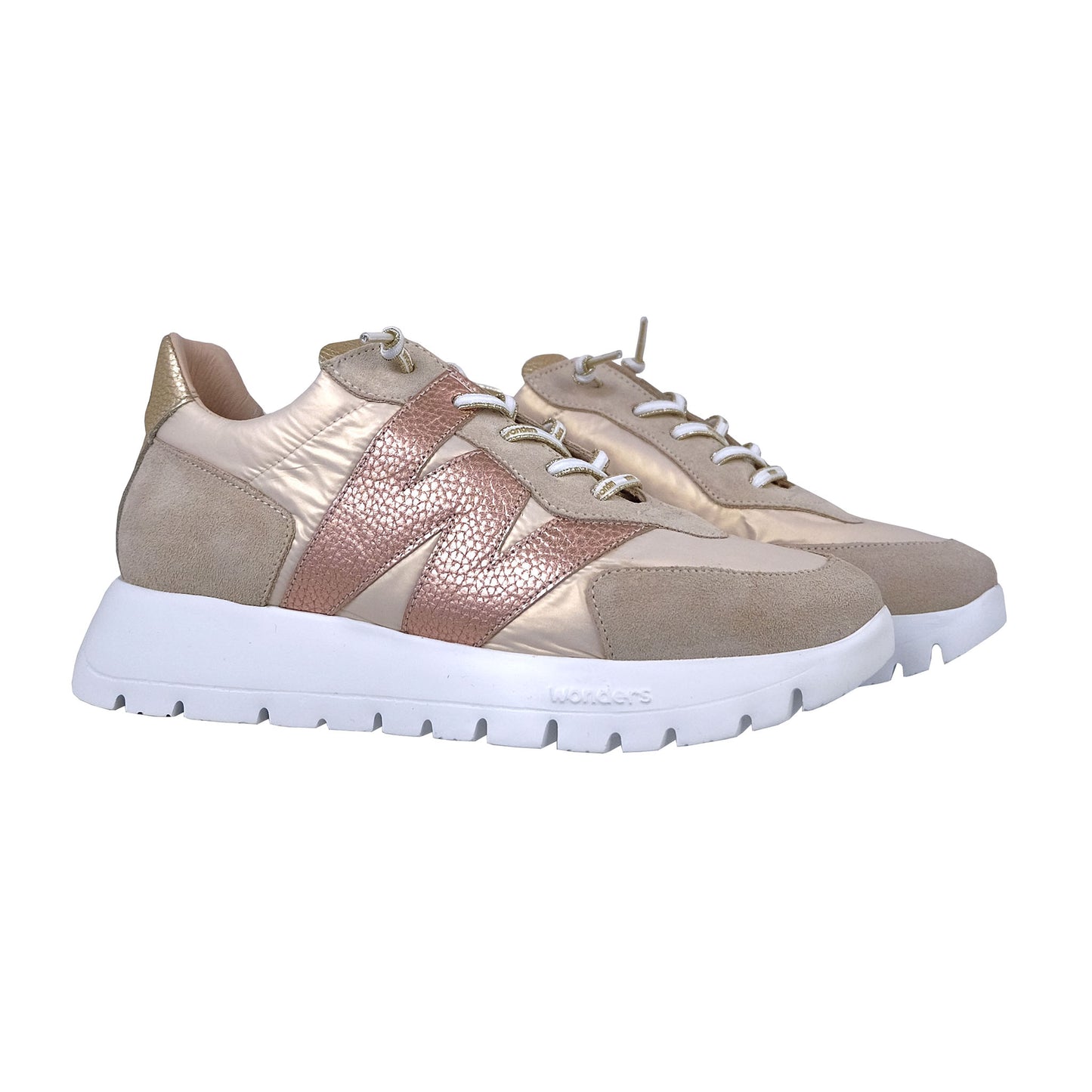 Wonders Oslo: Zapatillas Plataforma Beige A-2464