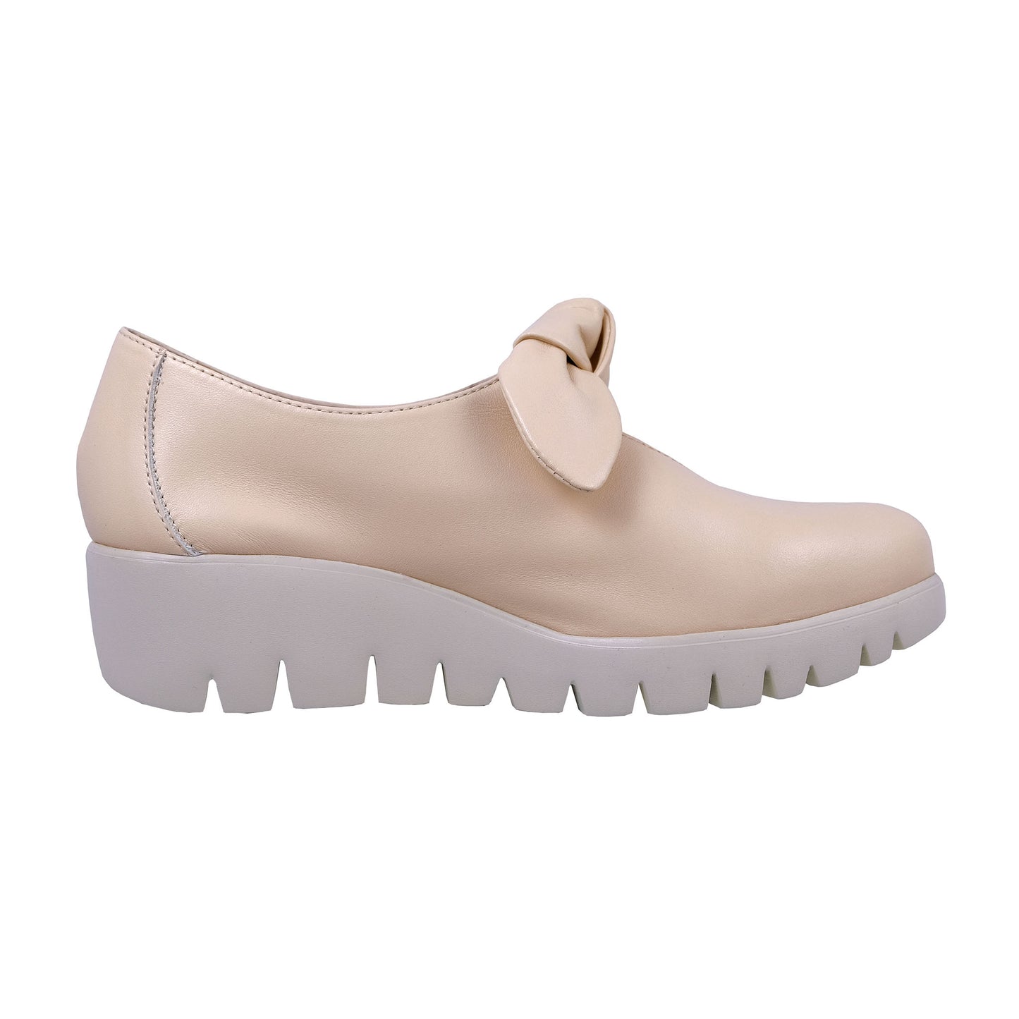 Wonders Sauvag: Beige Leather Wedge for Women C-33159