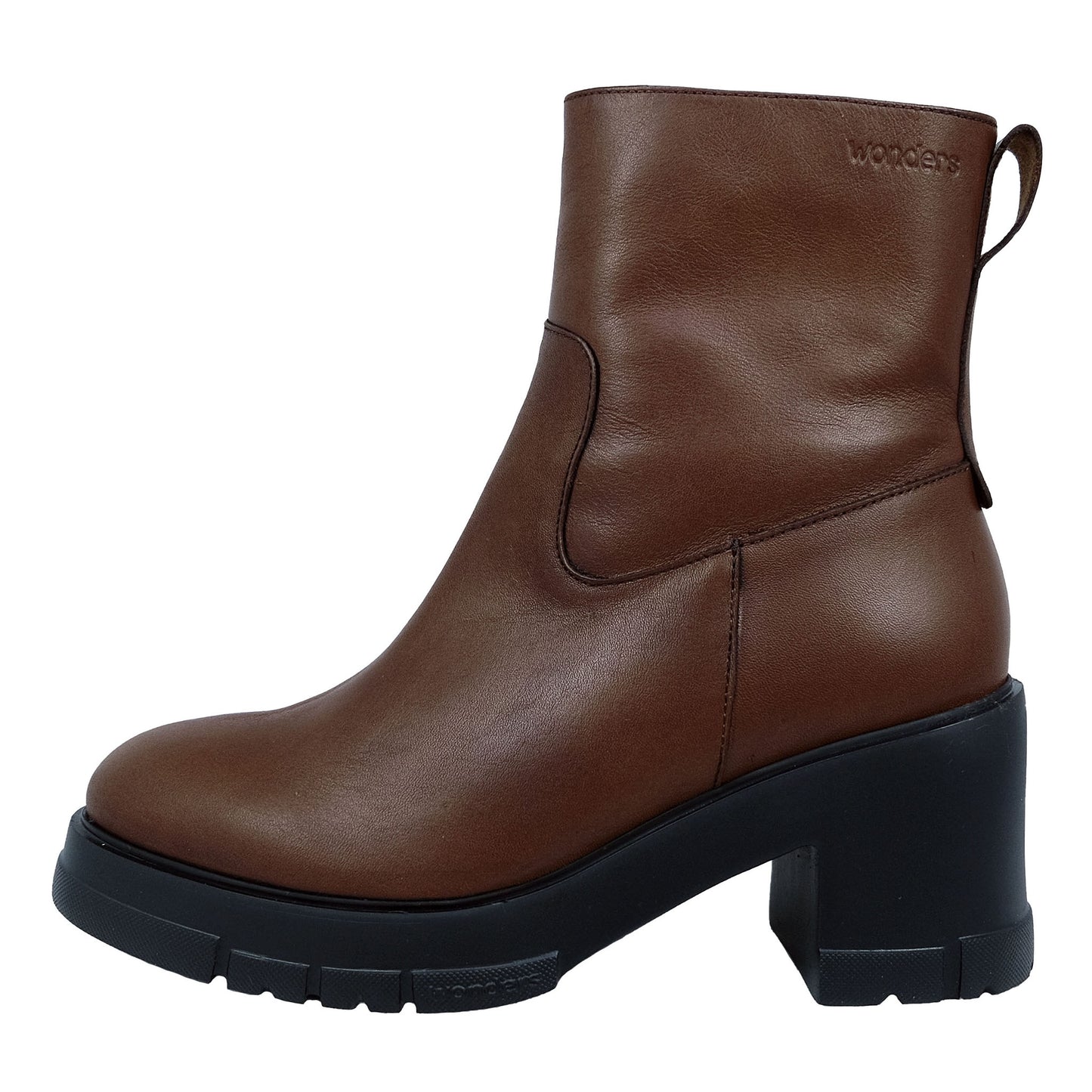 Wonders Wonderdry : Bottes à talons en cuir marron imperméables pour femme H-4434