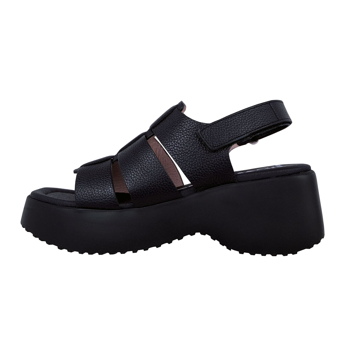 Wonders Nora: Black Platform Sandal D-9724