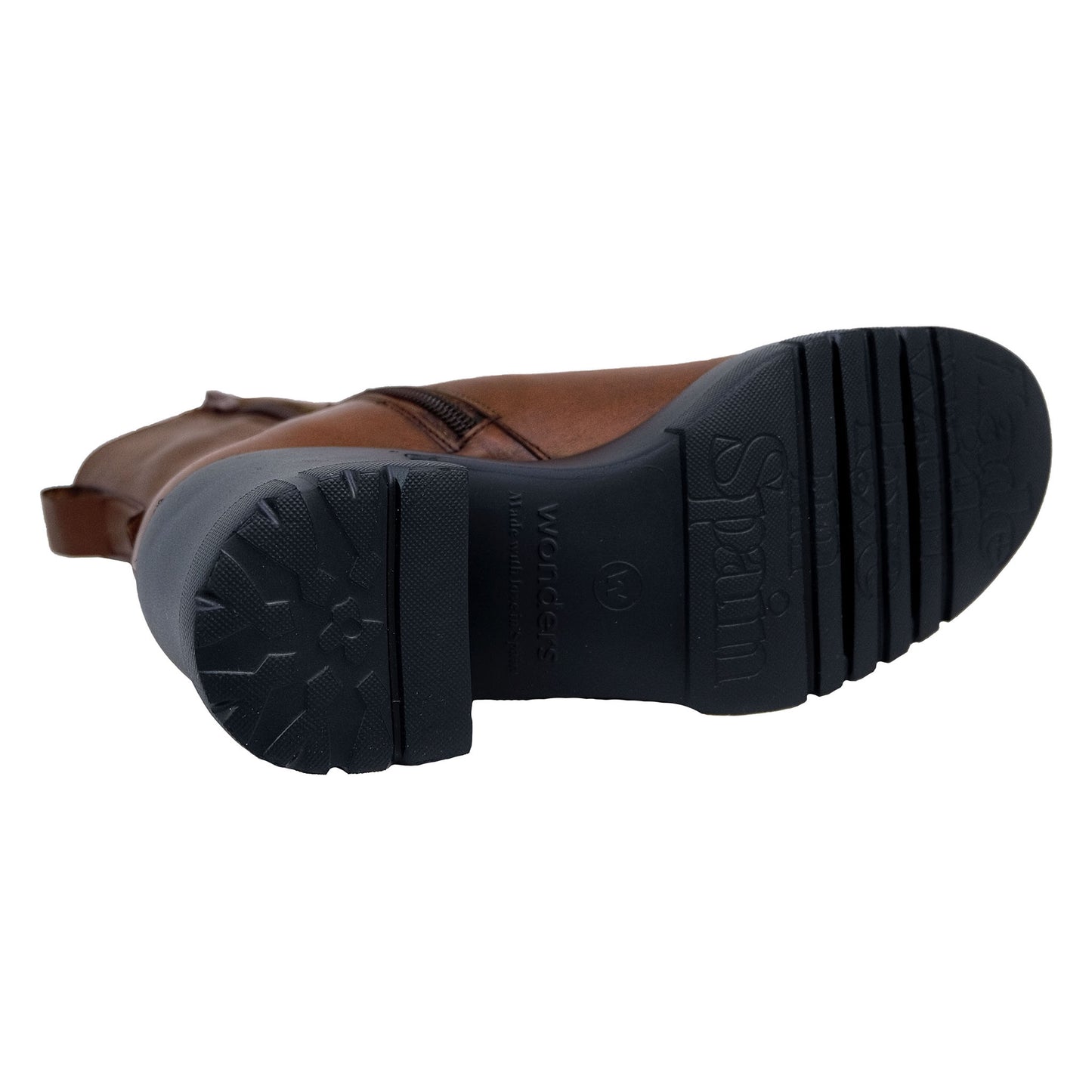 Wonders Wonderdry : Bottes à talons en cuir marron imperméables pour femme H-4434