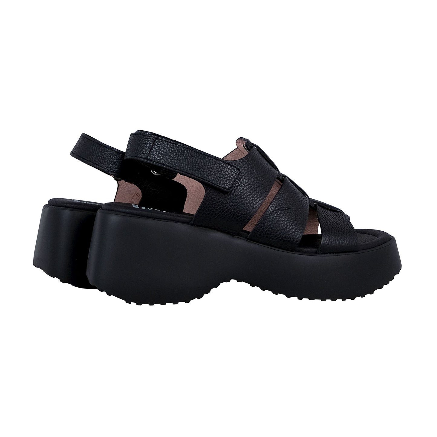 Wonders Nora: Black Platform Sandal D-9724