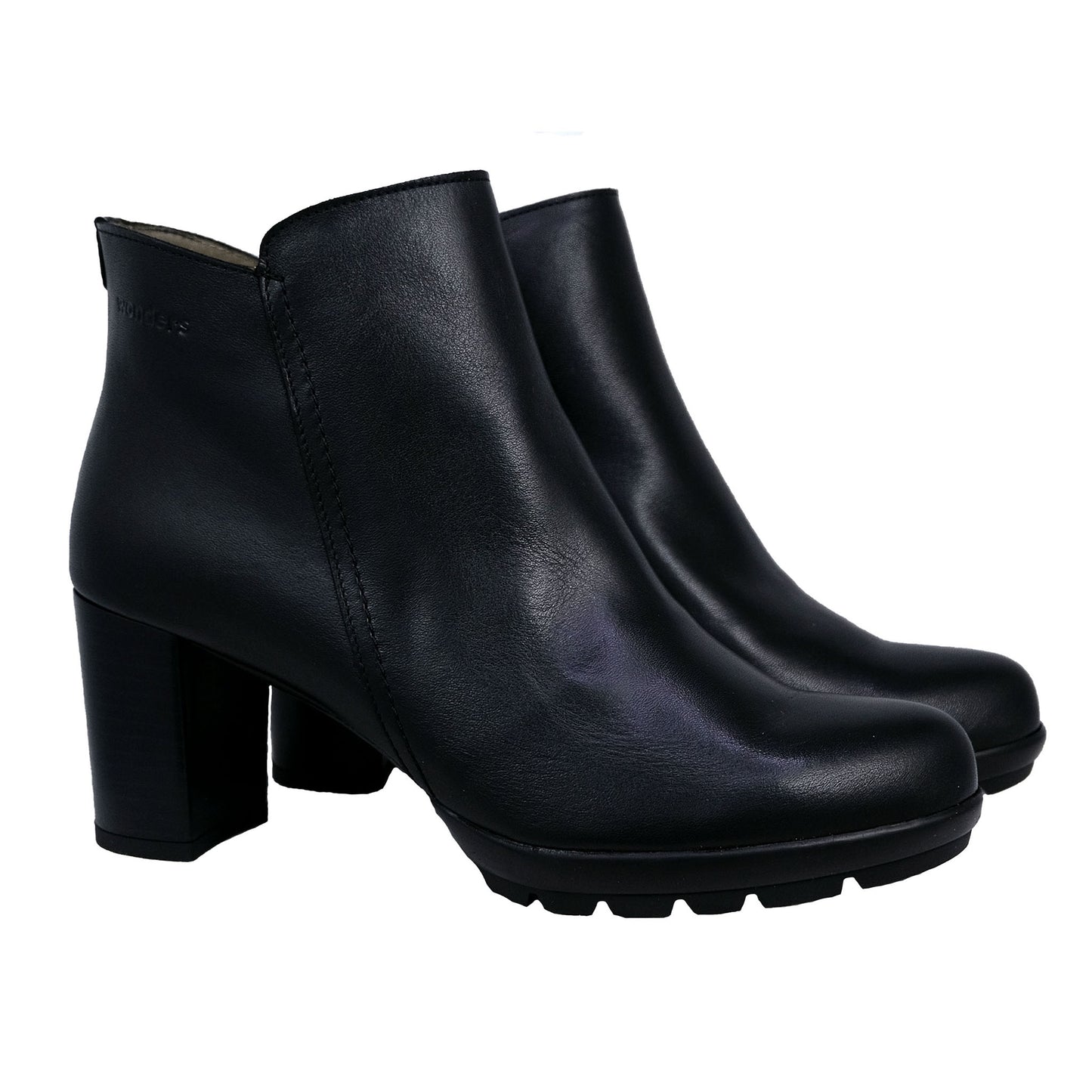 Wonders : Bottines à talons en cuir noir pour femme I-6707