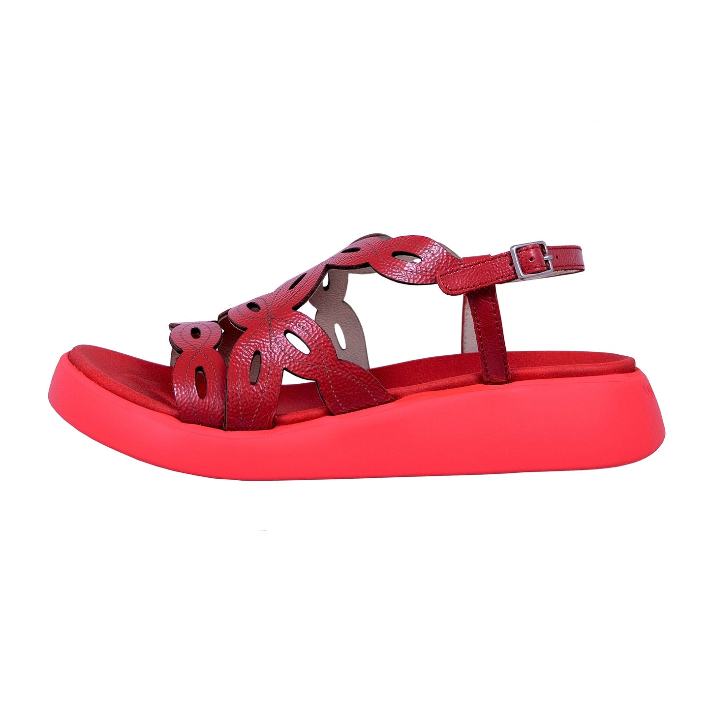 Wonders Darya: Red Flat Sandals C-6542