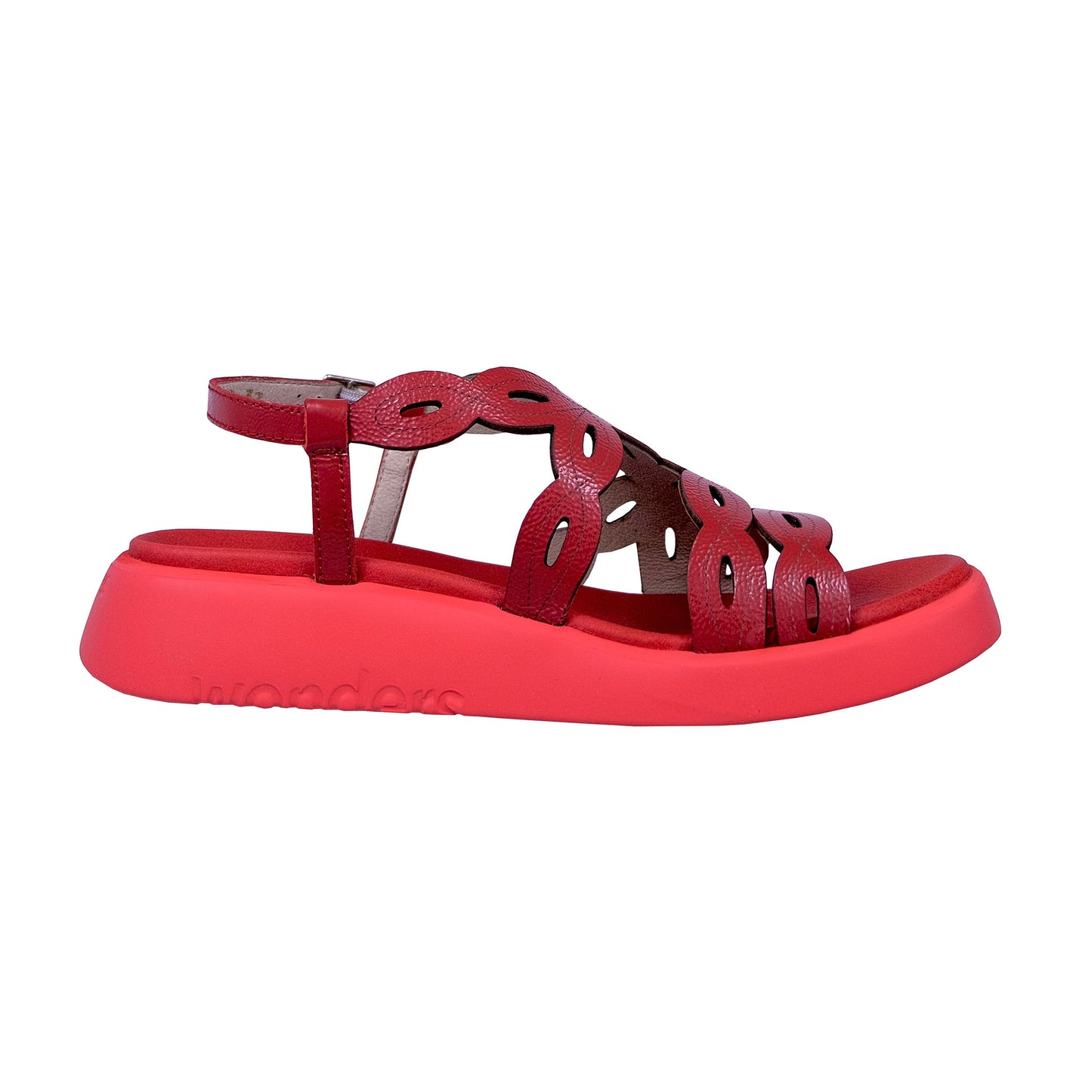 Wonders Darya: Red Flat Sandals C-6542