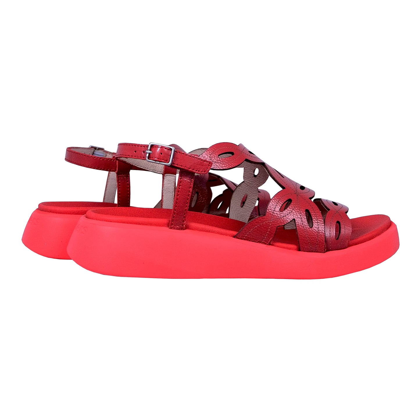 Wonders Darya: Red Flat Sandals C-6542